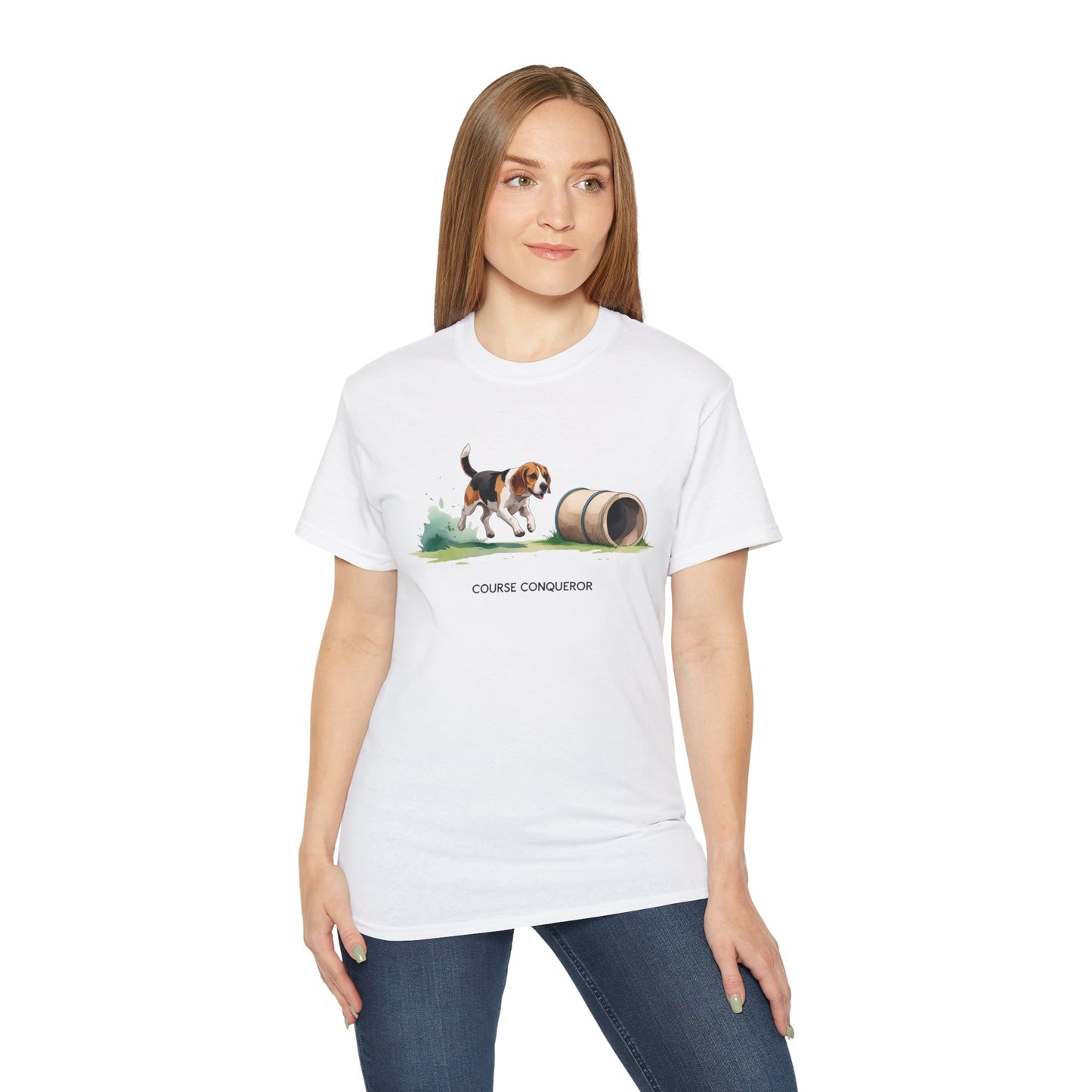 Dog Agility Tee - Course Conqueror | Beagle Graphic T-Shirt, Pet Enthusiast Gift, Animal Lover Apparel, Wearable Art for Dog Lovers