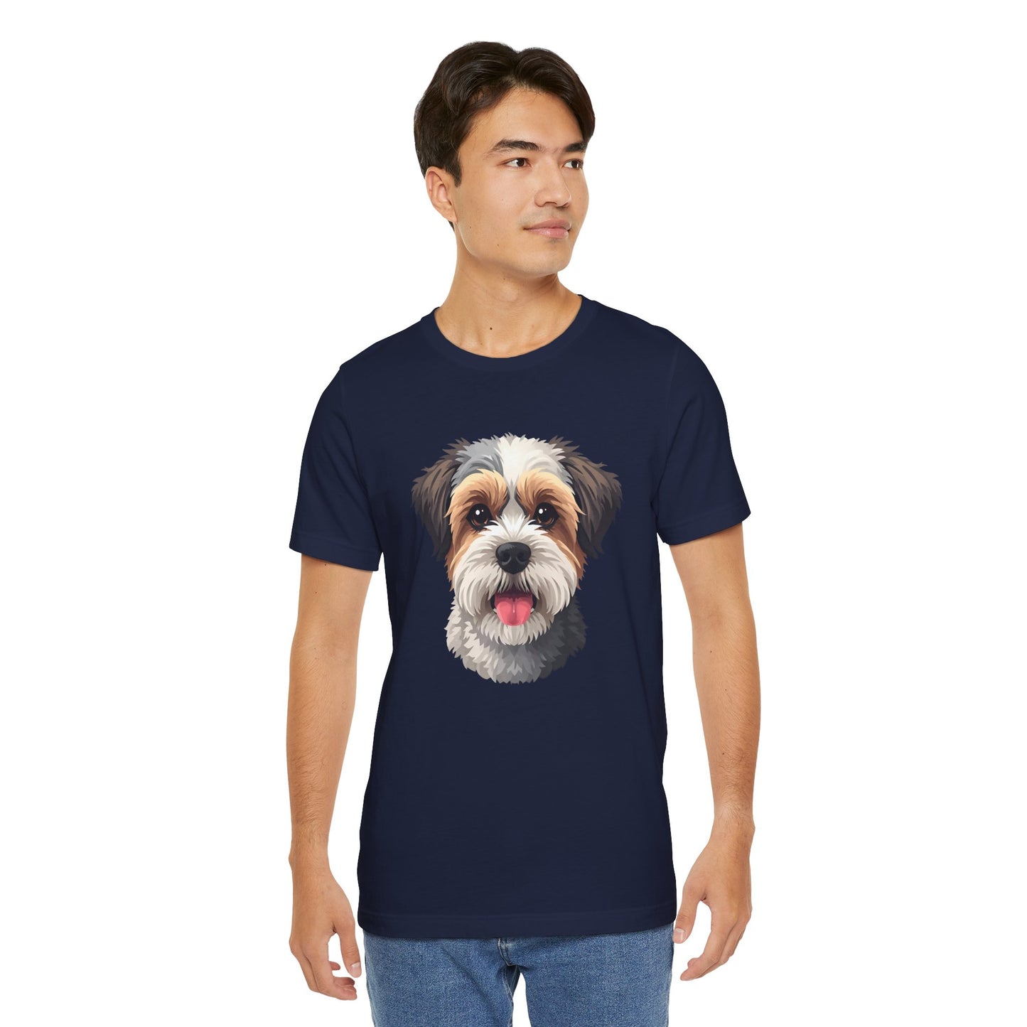 Unisex Dog Lover T-Shirt Featuring a 3D Design of Cute Fluffy Bichon Frise Mix | Gift for Dog Owners
