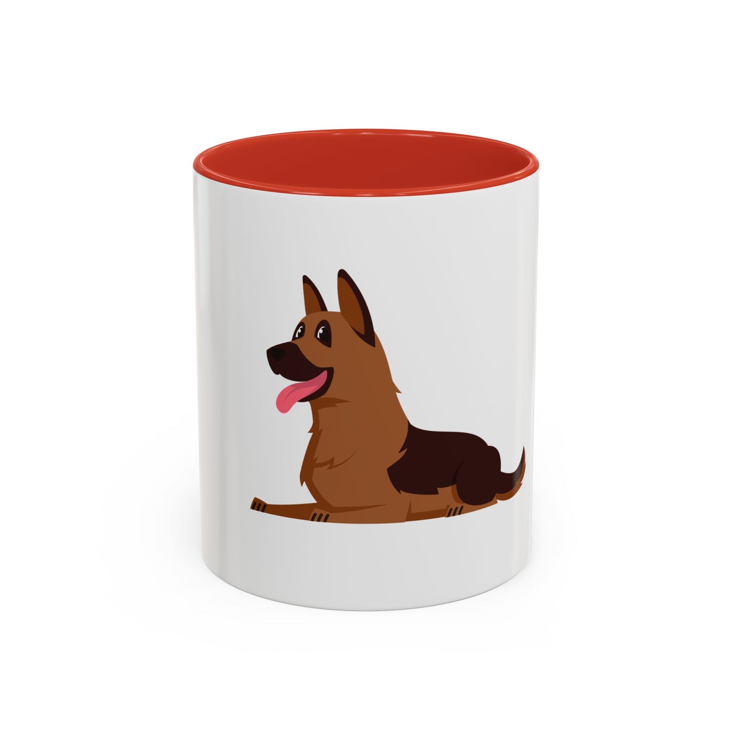 Accent Coffee Dog Lover Mug With a Cartoon of Cute German Shepherd
