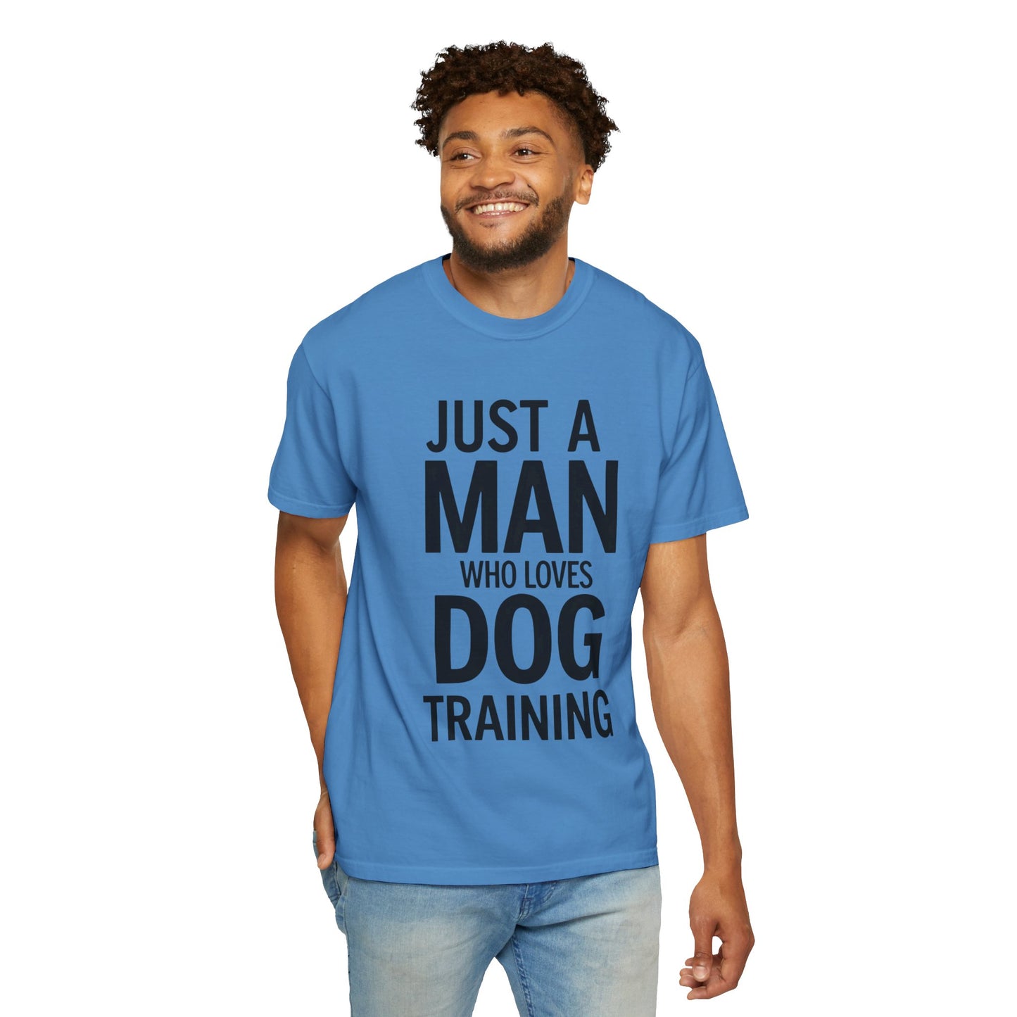 Dog Training Enthusiast T-Shirt - Just a Man Who Loves Dog Training, Pet Lover Gift, Casual Comfort Wear, Dog Owner Apparel, Gift for Dog Lovers