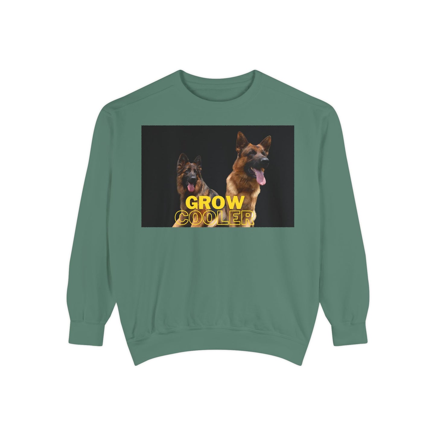 Unisex Dog Lover Sweatshirt With Two German Shepherds and Caption Grow Cooler
