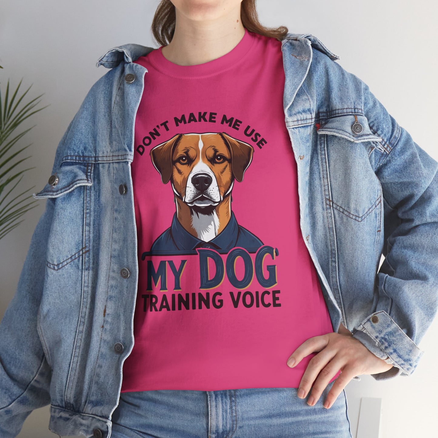 Dog Training T-Shirt - Don't Make Me Use My Dog Training Voice | Perfect Gift for Dog Owners, Casual Wear, Funny Dog Humor Shirt, Pet Training Apparel