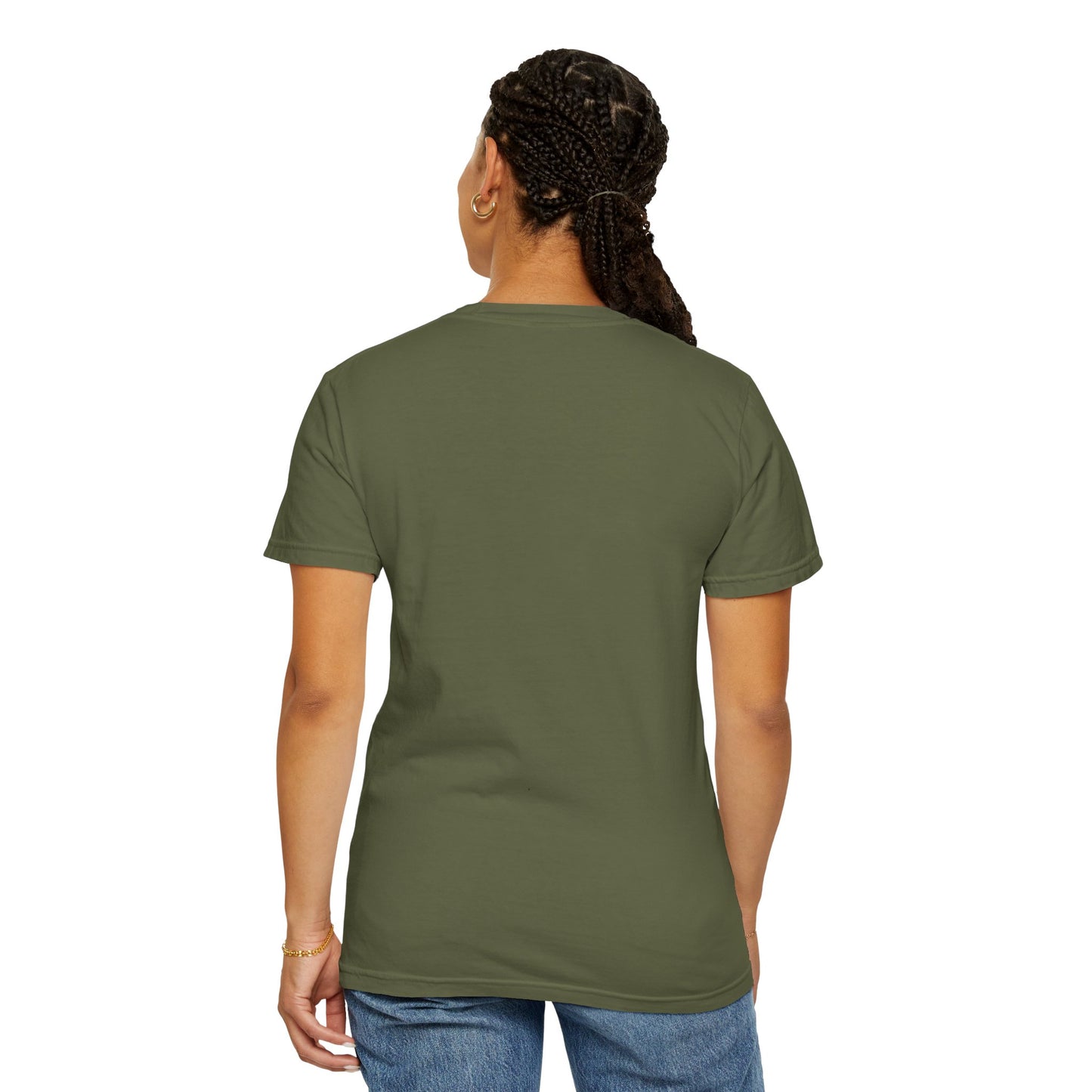Unisex Dog Lover T-Shirt With a German Shepherd Protecting a Territory and Caption Selfless Beings