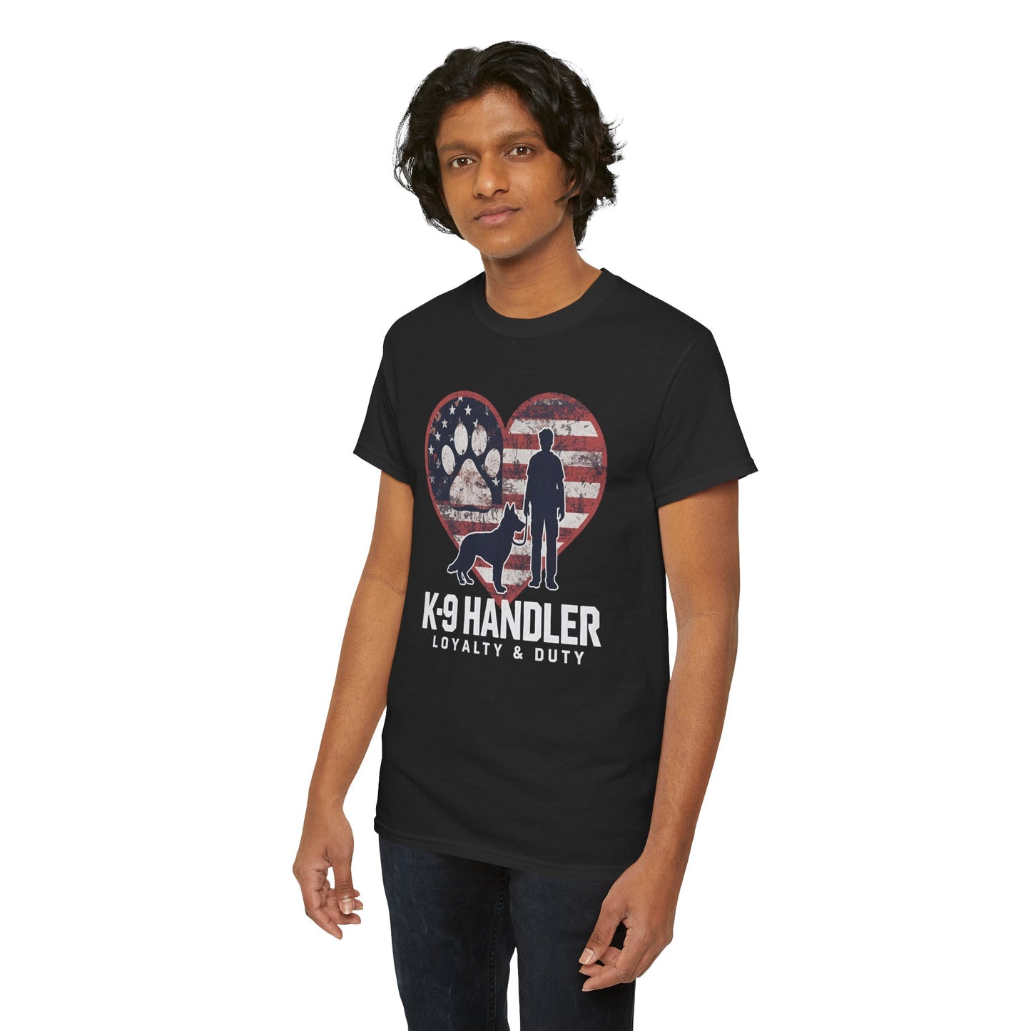K-9 Handler Heart Tee | Loyalty & Duty T-Shirt | Dog Lover Gift, Police Support Shirt