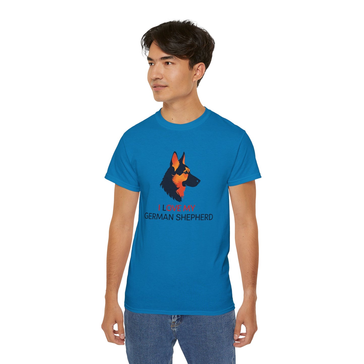 German Shepherd Lovers Unisex Ultra Cotton Tee - "I Love My German Shepherd", Dog Owner Gift, Canine Apparel, Pet Lover T-Shirt