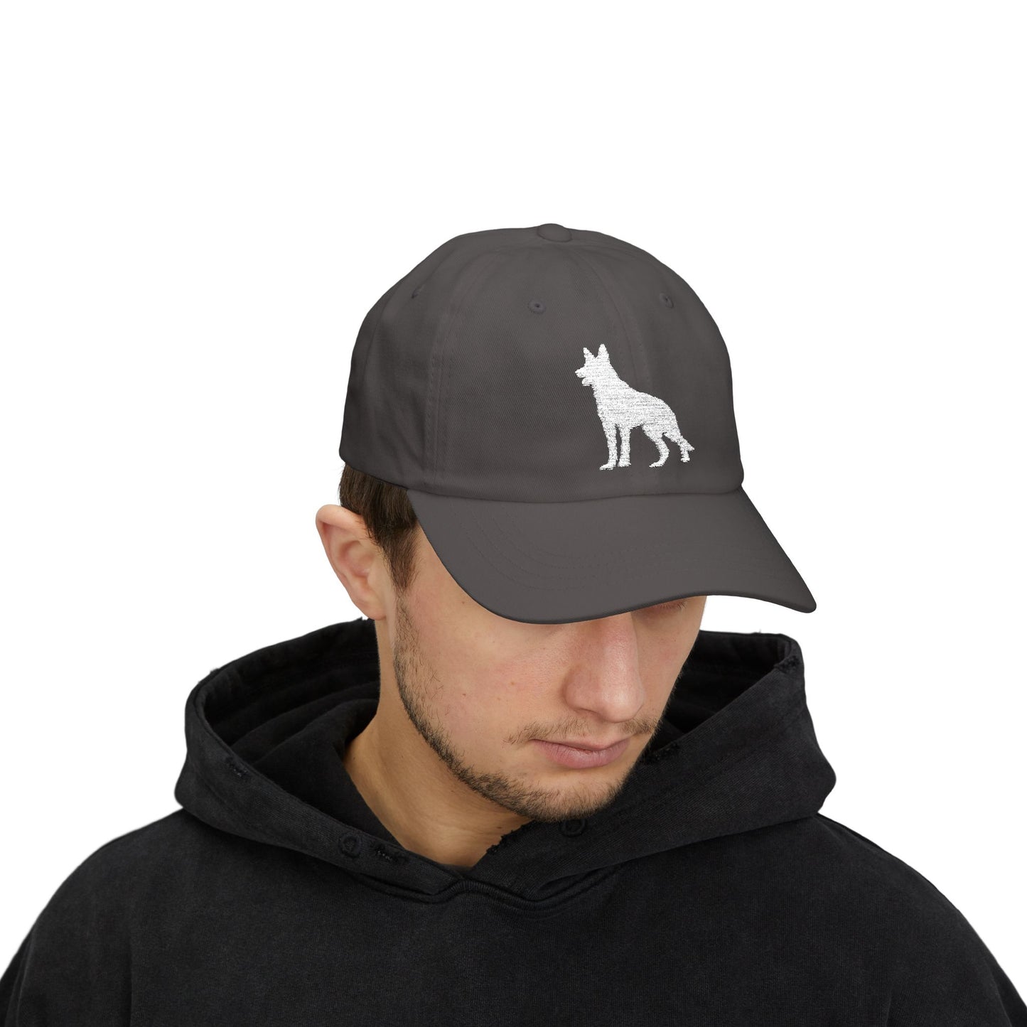 Classic German Shepherd Embroidered Dad Cap, Dog Silhouette, Casual Unisex Hat, Perfect Gift for Dog Lovers