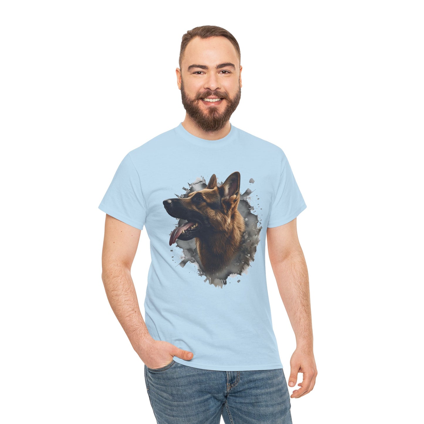 German Shepherd Lover Tee With 3D Design, Unisex Cotton Shirt, Dog T-Shirt, Pet Lovers Gift, Animal Enthusiast Apparel