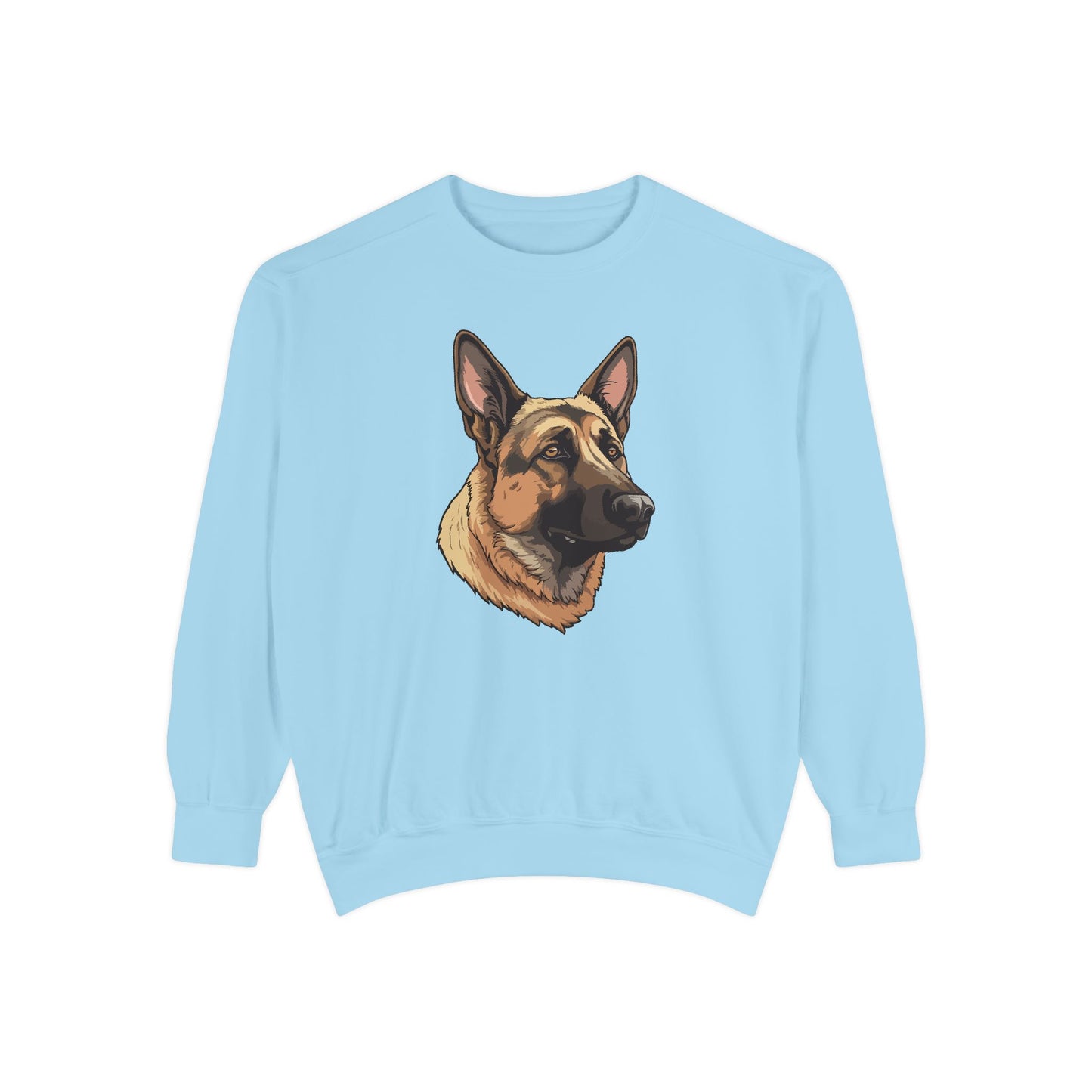 Unisex Dog Lover Sweatshirt With a Close Up Graphic of Serious German Shepherd