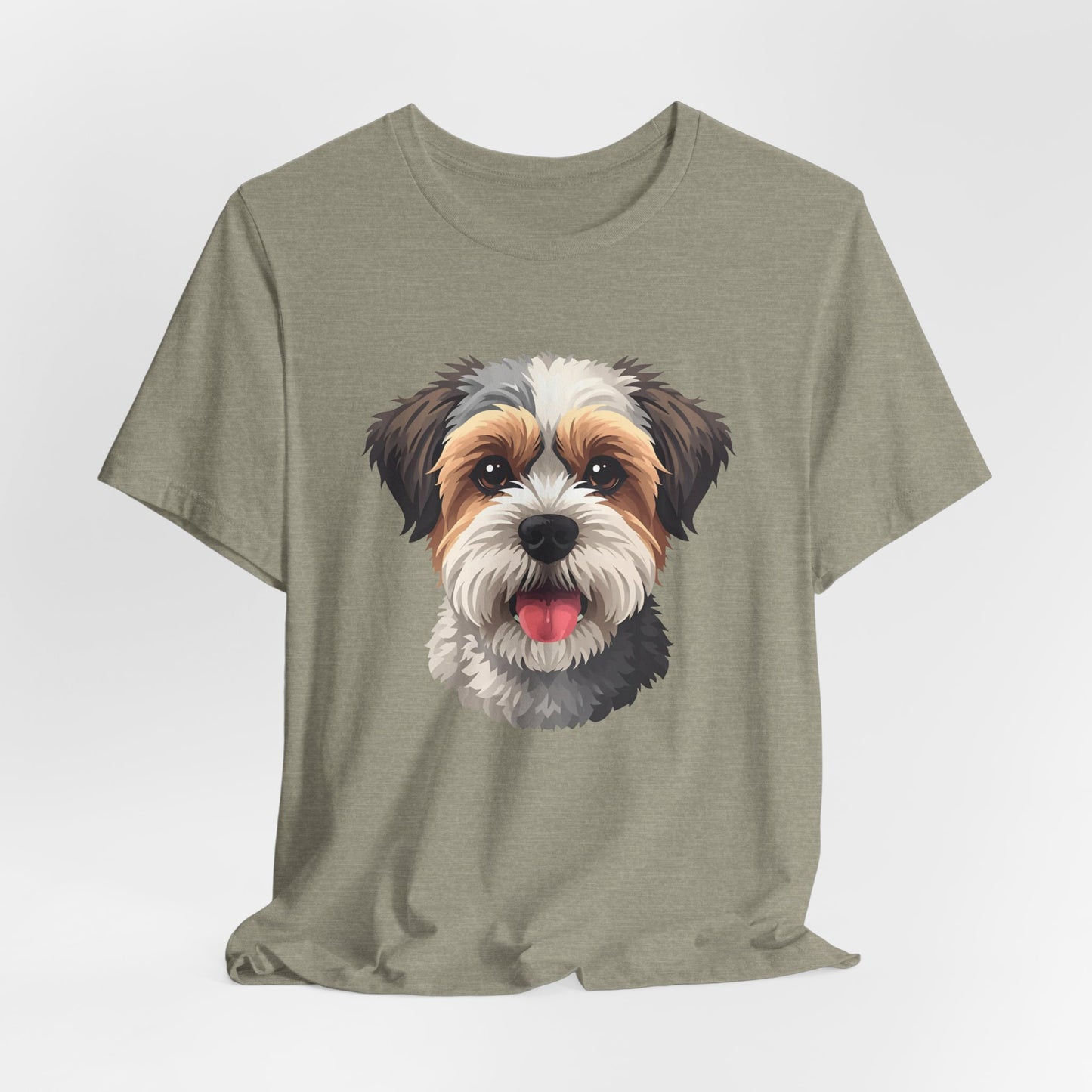 Unisex Dog Lover T-Shirt Featuring a 3D Design of Cute Fluffy Bichon Frise Mix | Gift for Dog Owners