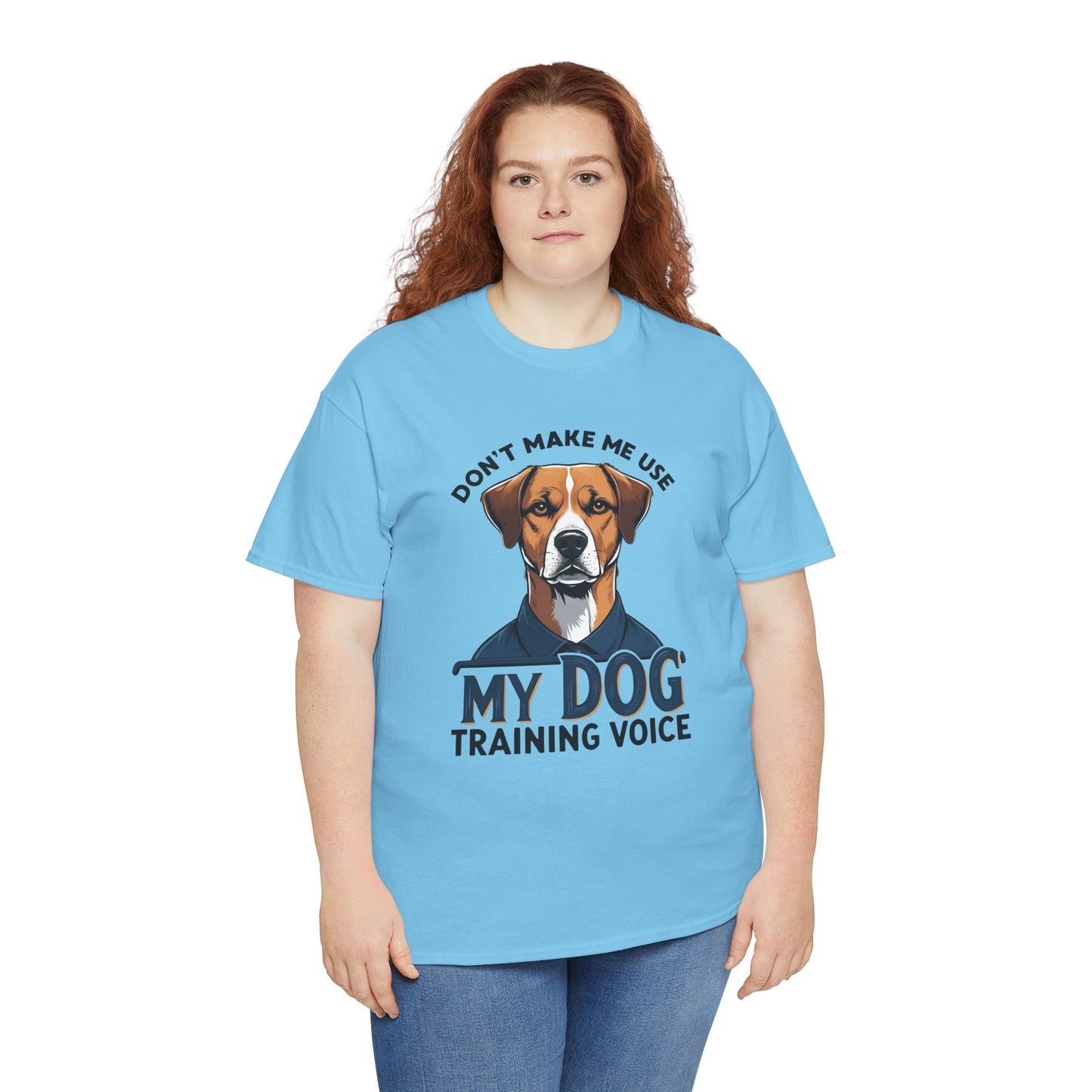 Dog Training T-Shirt - Don't Make Me Use My Dog Training Voice | Perfect Gift for Dog Owners, Casual Wear, Funny Dog Humor Shirt, Pet Training Apparel