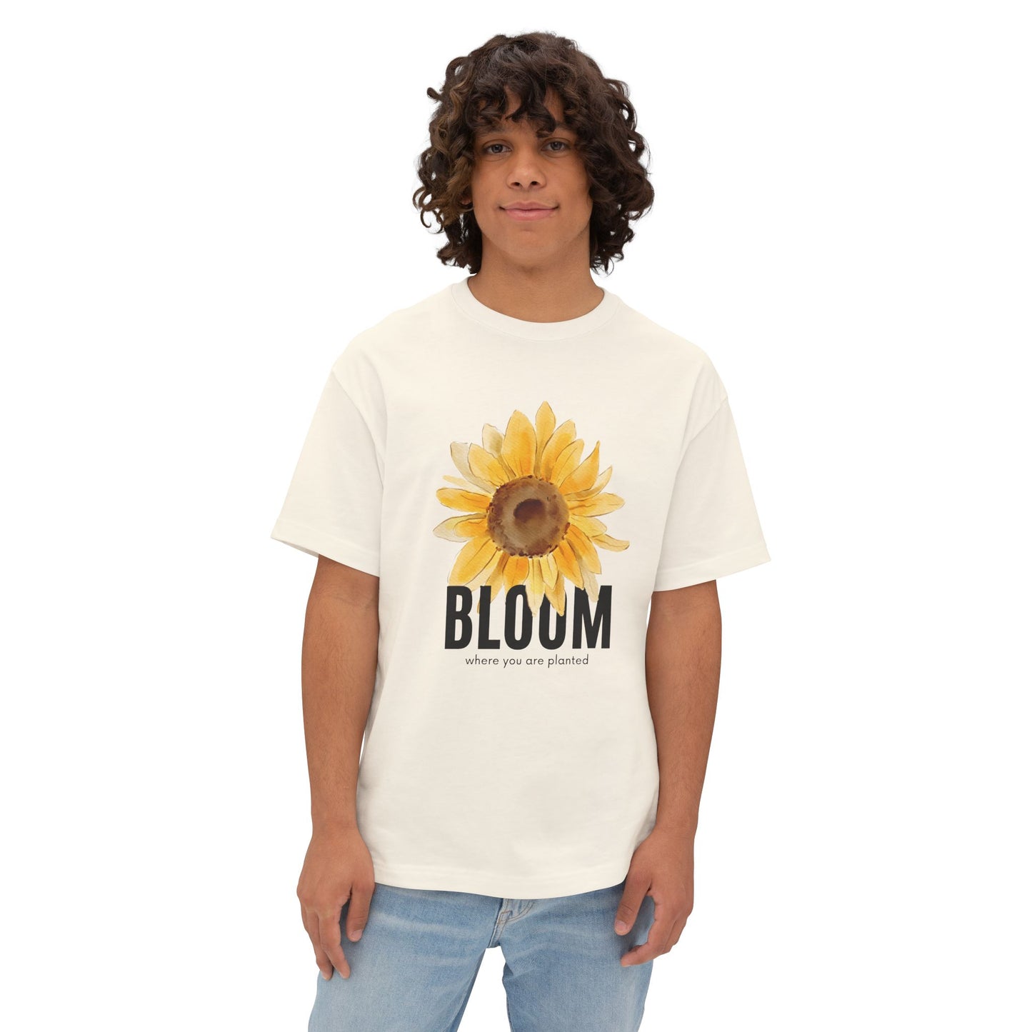 Sunflower Bloom Unisex Oversized Tee, Casual Summer Shirt, Gift for Flower Lovers, Festival Fashion, Relaxed Fit Tee