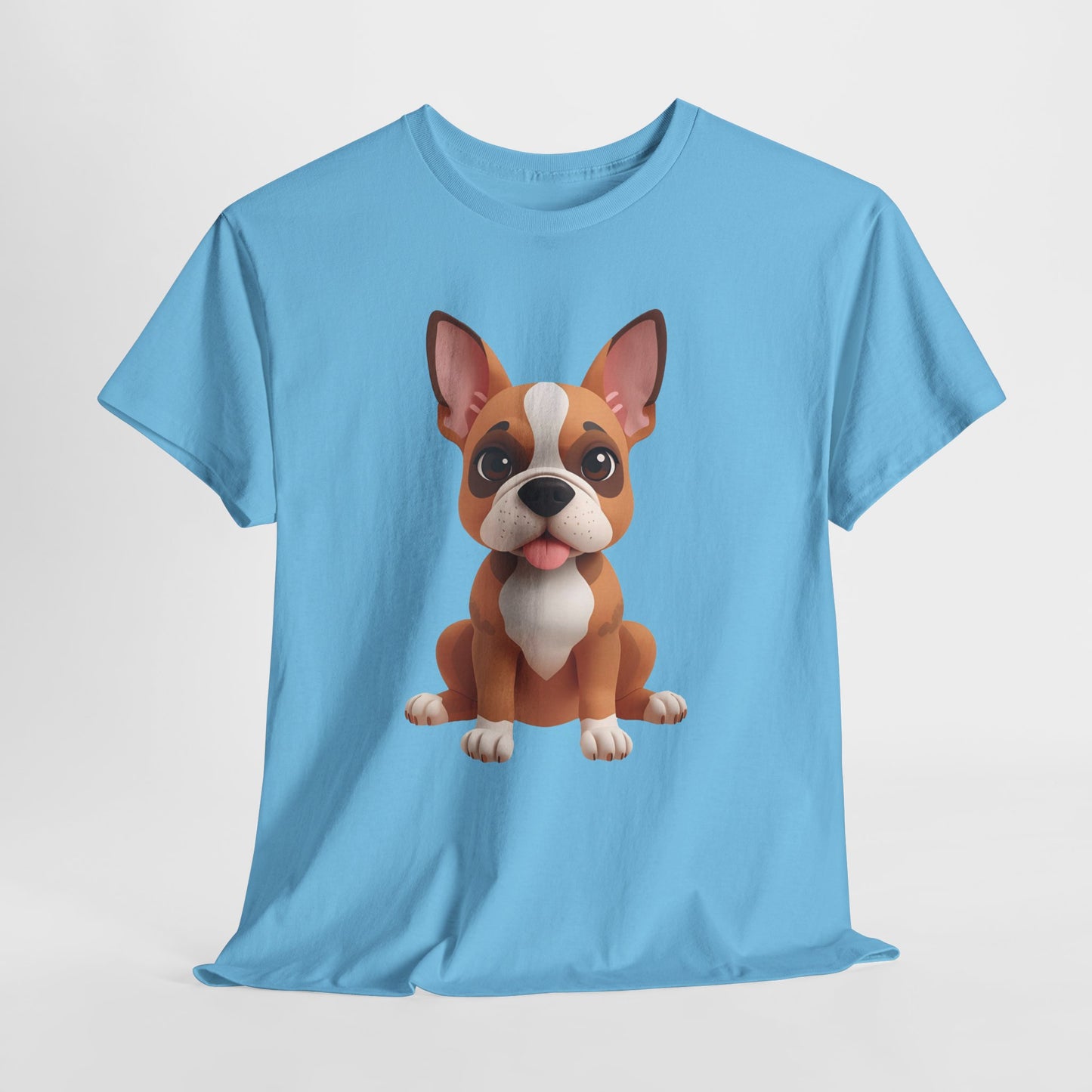 Cute 3D French Bulldog T-Shirt Unisex Heavy Cotton Tee, Dog Lover Gift