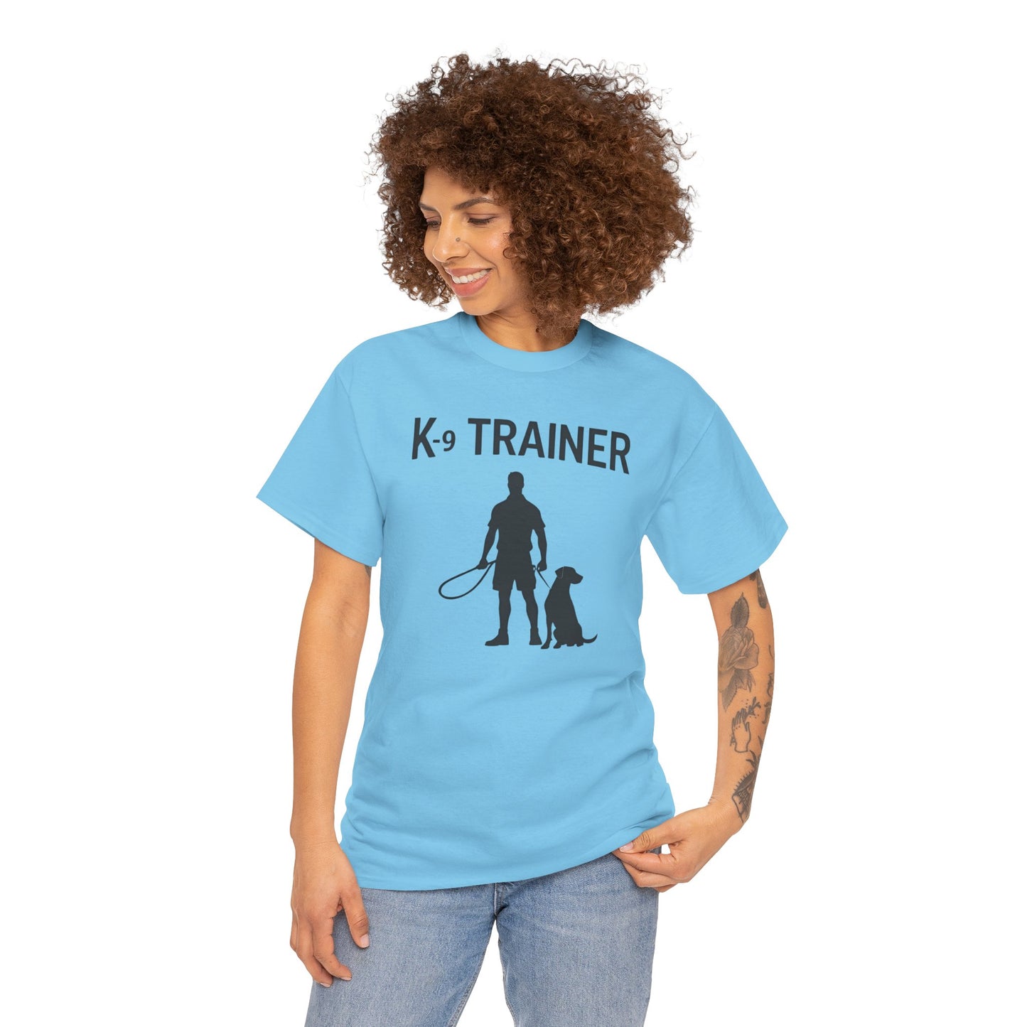 K-9 Trainer Heavy Cotton T-Shirt, Dog Owner Gift, Police Dog Shirt, Animal Enthusiast Apparel, Casual Style Tee