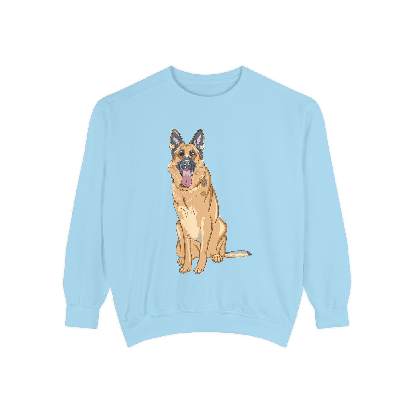 Unisex Dog Lover Sweatshirt With a Graphic of a German Shepherd Sloppily Standing