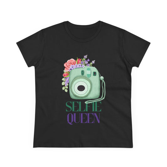 Selfie Queen Women's Cotton Tee - Perfect for Creatives, Gifts, Photography Lovers, Casual Wear, Everyday Style