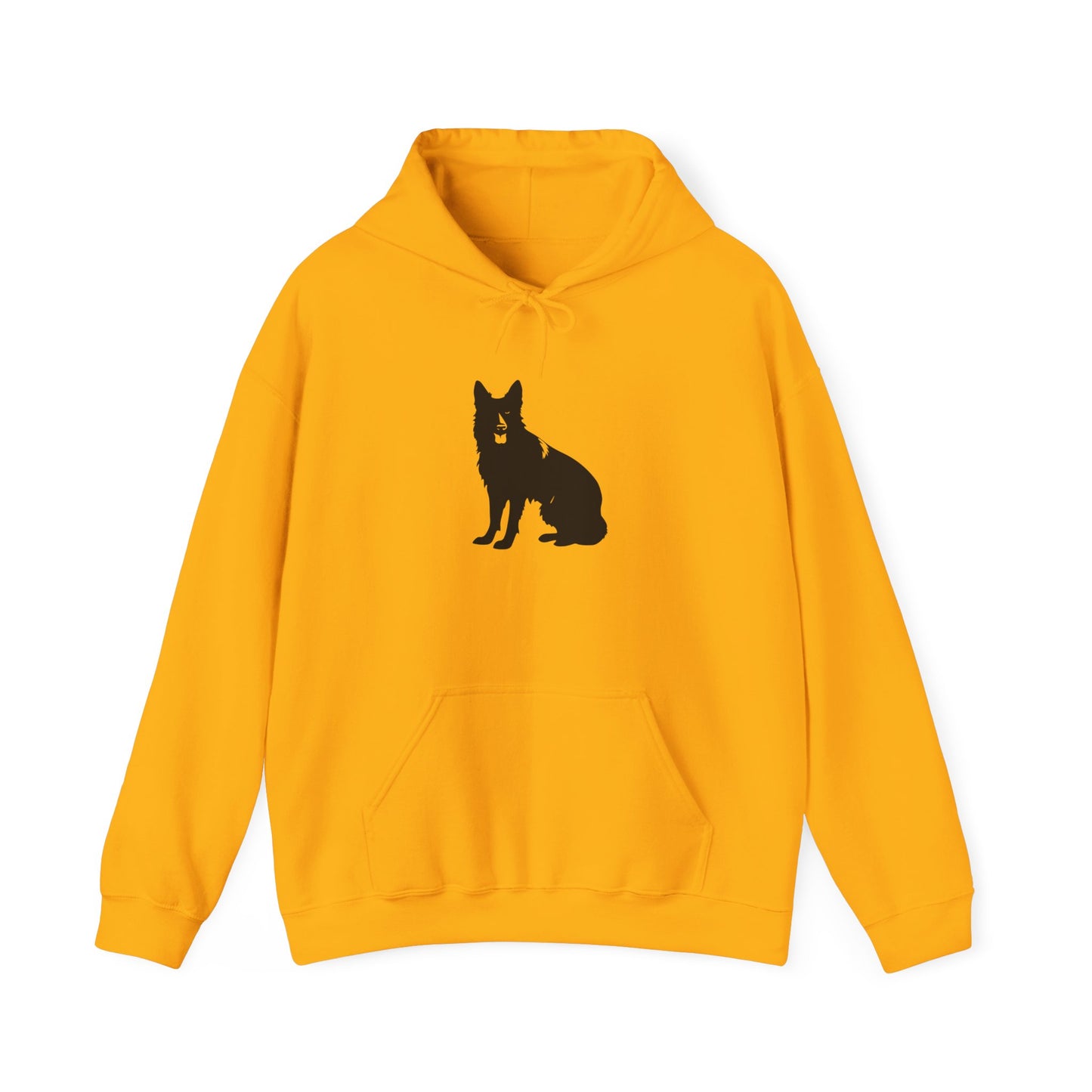 A Unisex Dog Lover Hoodie With Black German Shepherd Leaving His Tongue Out Sloppy Sitting