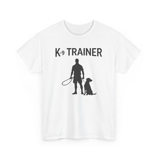 K-9 Trainer Heavy Cotton T-Shirt, Dog Owner Gift, Police Dog Shirt, Animal Enthusiast Apparel, Casual Style Tee