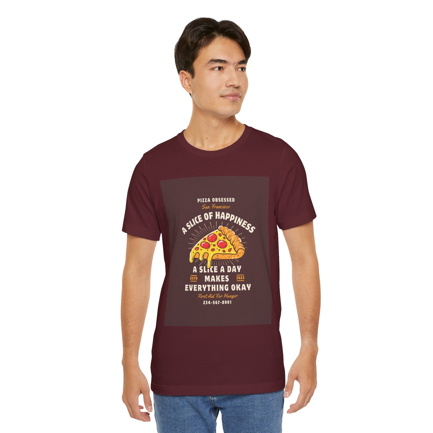 Pizza Lover's Happiness Tee, Fun Unisex T-Shirt, Casual Wear, Gift for Foodies, Pizza Party Attire, Comfortable Daily Shirt