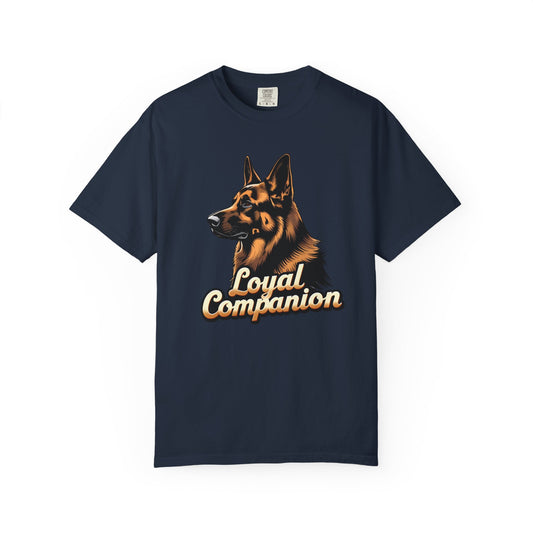 Loyal Companion German Shepherd Lover T-Shirt | Garment-Dyed Unisex Tee for Dog Enthusiasts, Dog Lovers, Gift for Dog Owners, Casual Wear