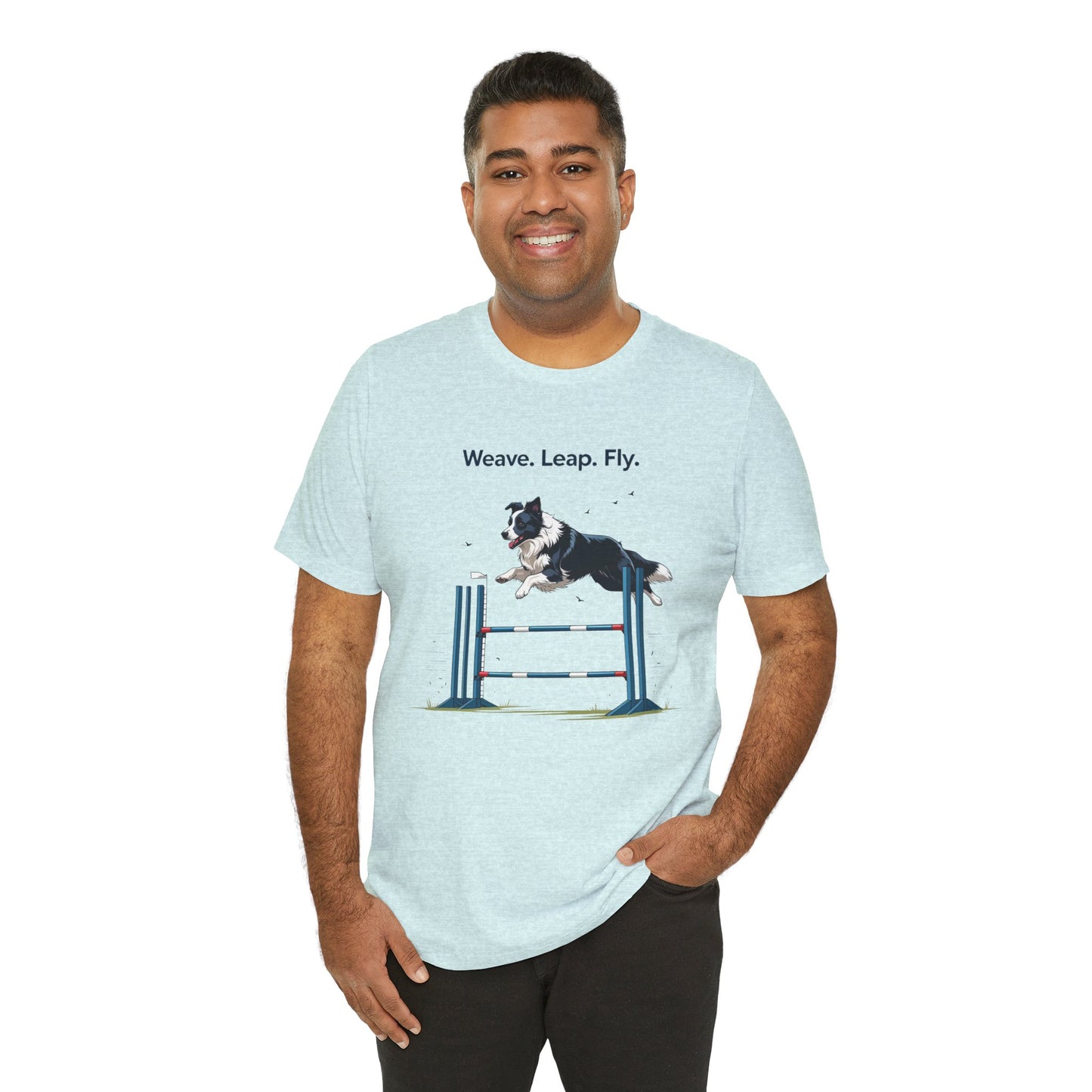 Dog Agility Spirit T-Shirt, Weave Leap Fly Tee, Gifts for Dog Lovers, Pet Enthusiasts, Animal Lovers T-Shirt, Casual Wear, Dog Show Gear