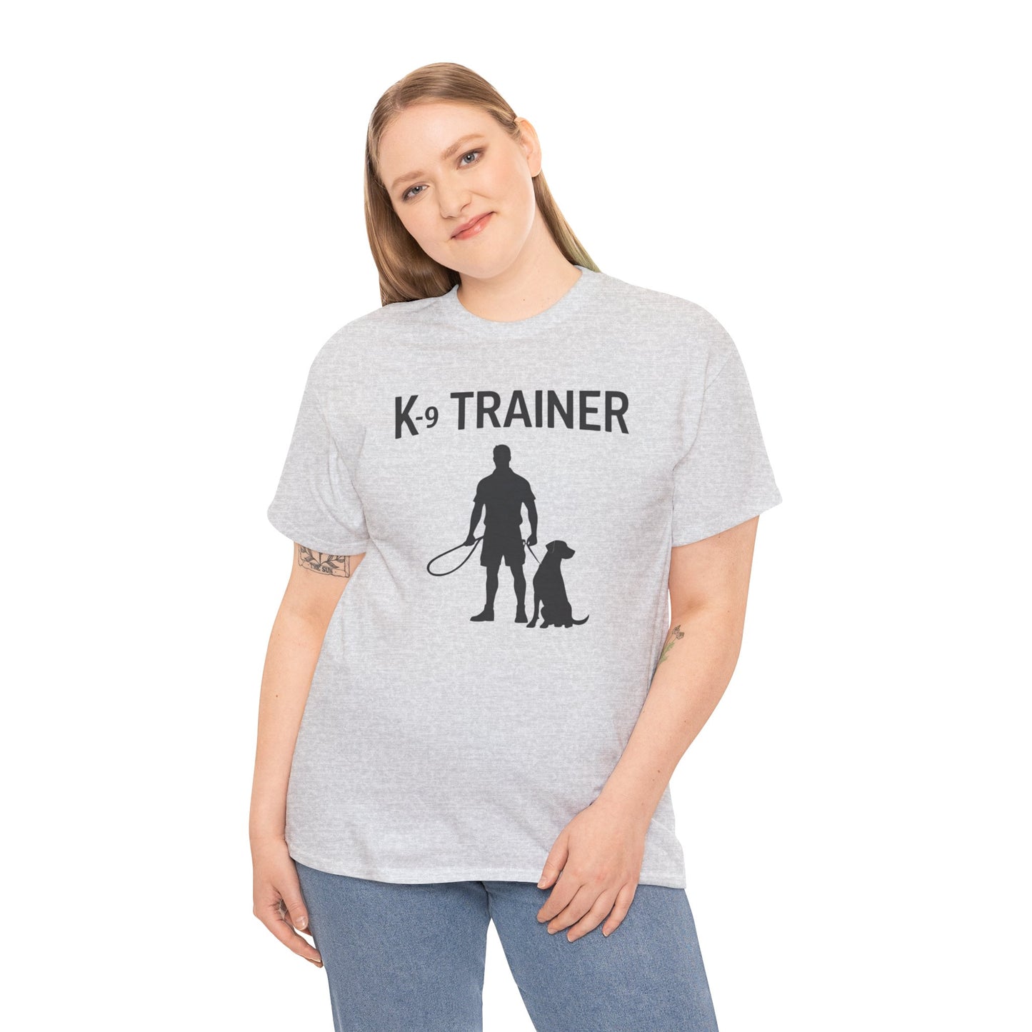 K-9 Trainer Heavy Cotton T-Shirt, Dog Owner Gift, Police Dog Shirt, Animal Enthusiast Apparel, Casual Style Tee