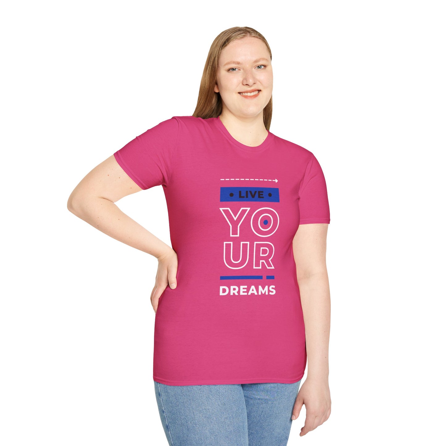 Live Your Dreams Unisex Softstyle T-Shirt, Inspirational Tee, Motivational Gift, Casual Wear, Daily Reminder, Empowerment Top