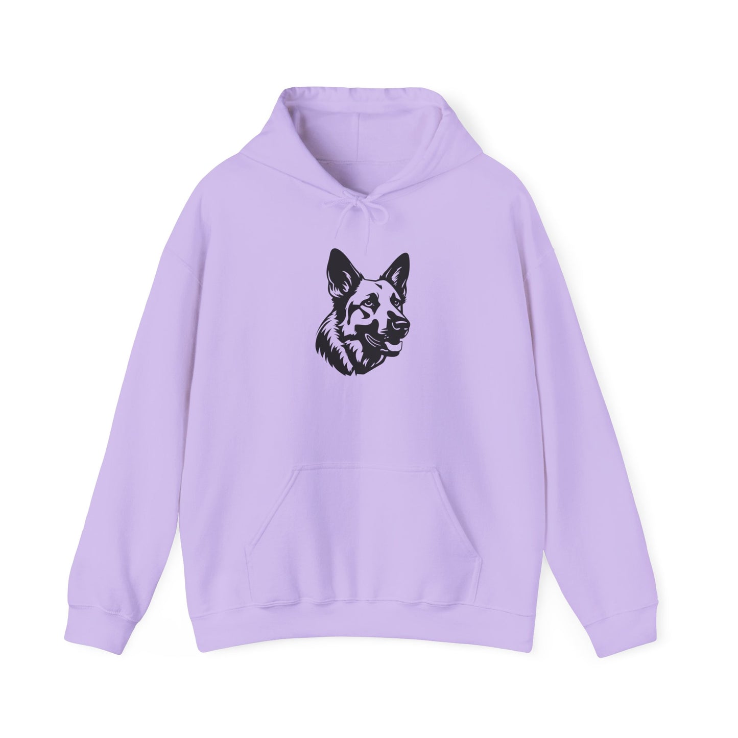 Unisex Dog Lover Hoodie With a Close Up Graphic of Black and White German Shepherd Mouth Opened