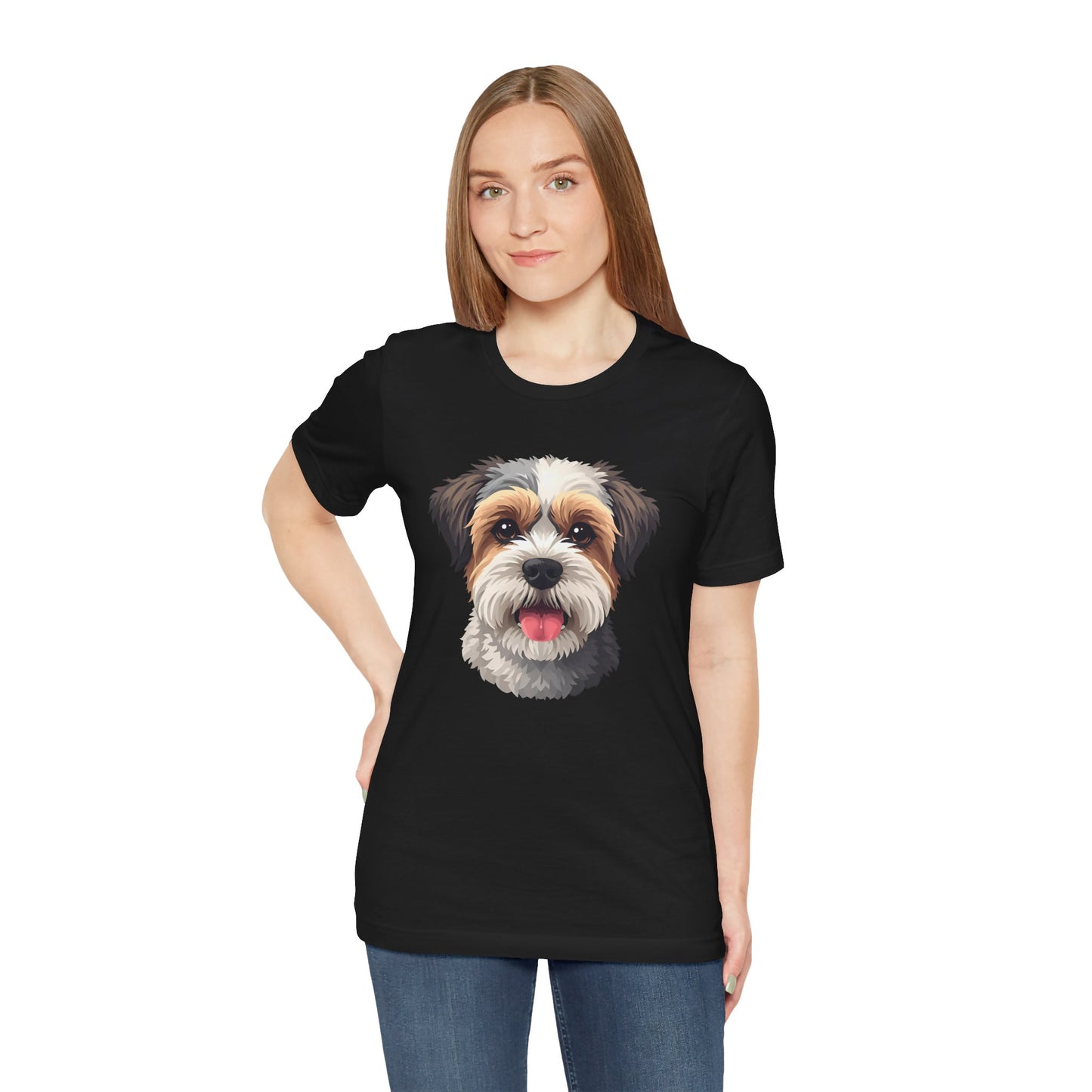 Unisex Dog Lover T-Shirt Featuring a 3D Design of Cute Fluffy Bichon Frise Mix | Gift for Dog Owners