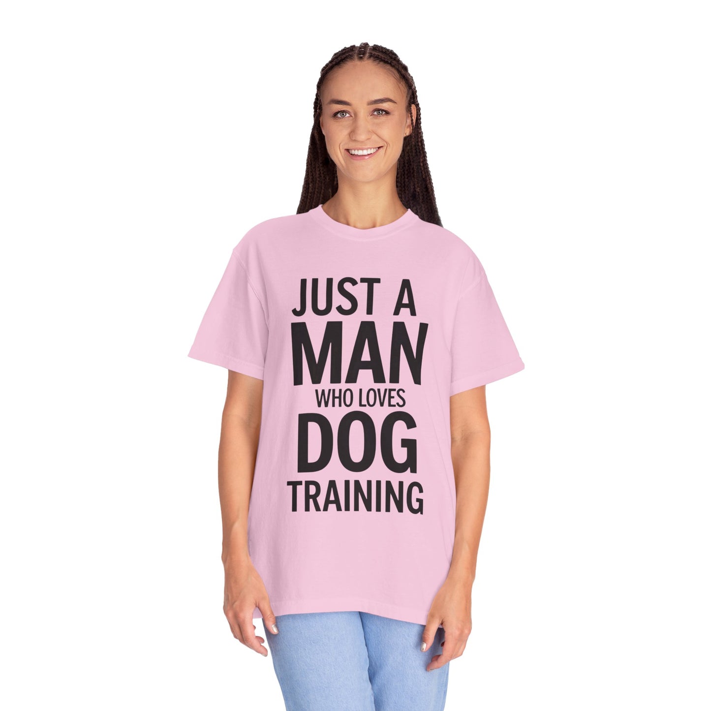 Dog Training Enthusiast T-Shirt - Just a Man Who Loves Dog Training, Pet Lover Gift, Casual Comfort Wear, Dog Owner Apparel, Gift for Dog Lovers
