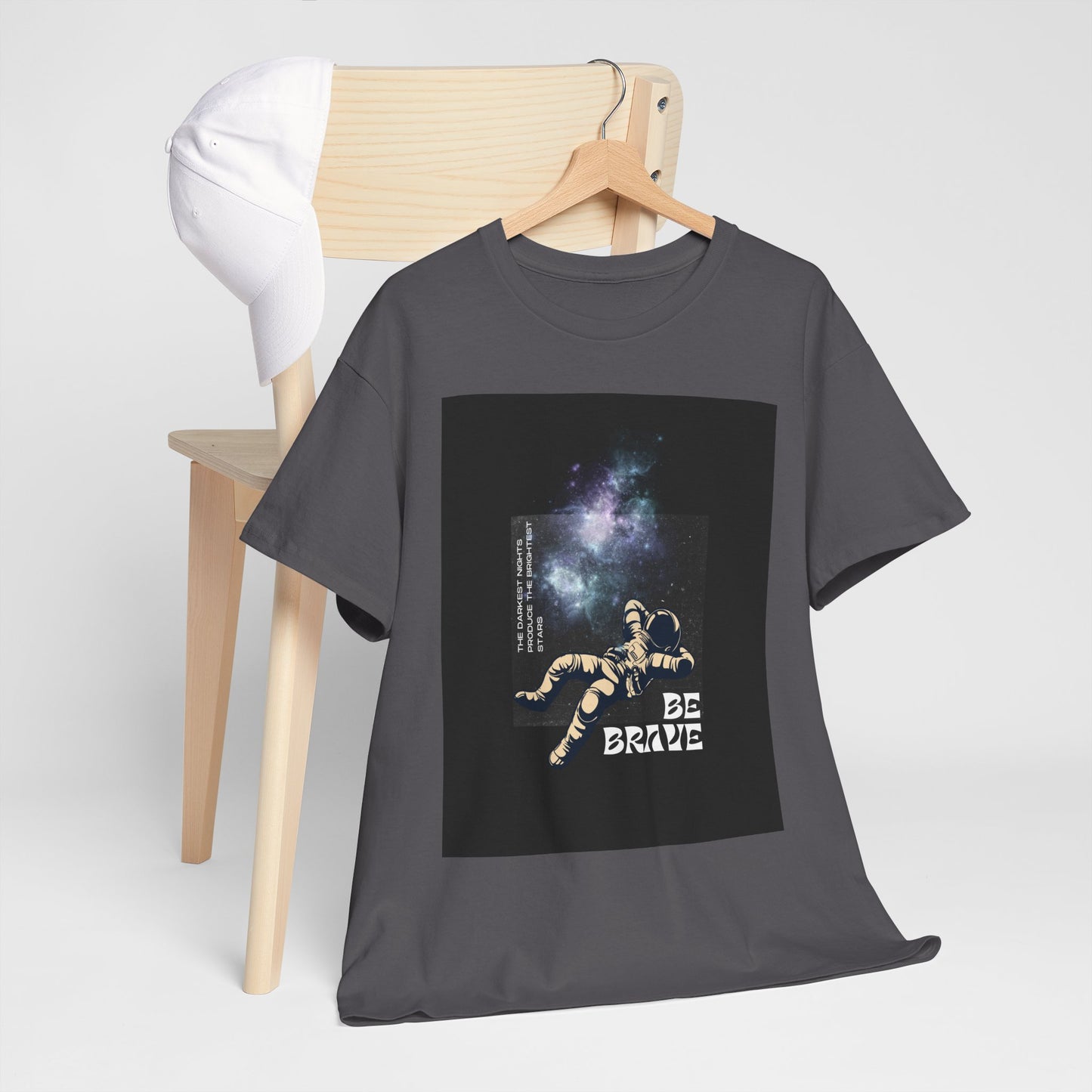 Be Brave Tee, Inspirational T-Shirt, Unisex Cotton Top, Space Graphic Shirt, Motivational Gift, Everyday Wear