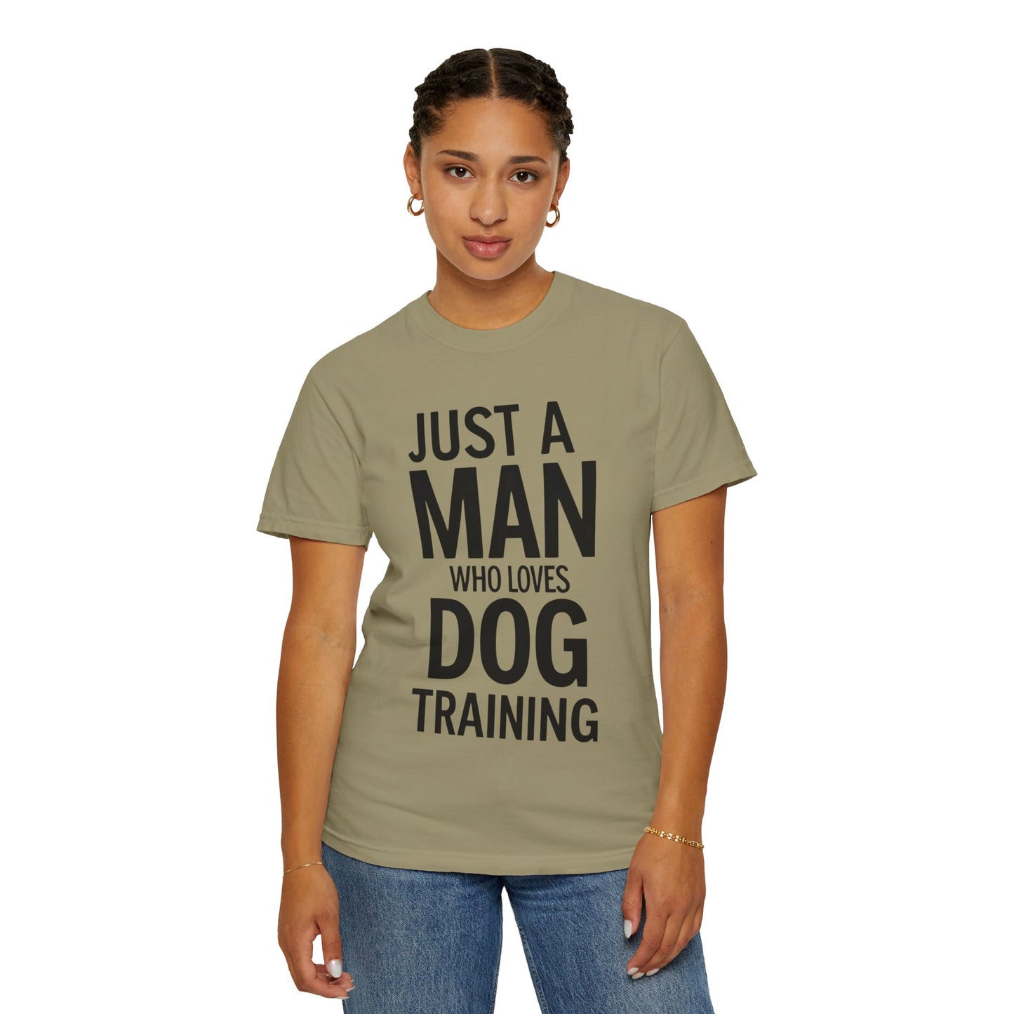 Dog Training Enthusiast T-Shirt - Just a Man Who Loves Dog Training, Pet Lover Gift, Casual Comfort Wear, Dog Owner Apparel, Gift for Dog Lovers