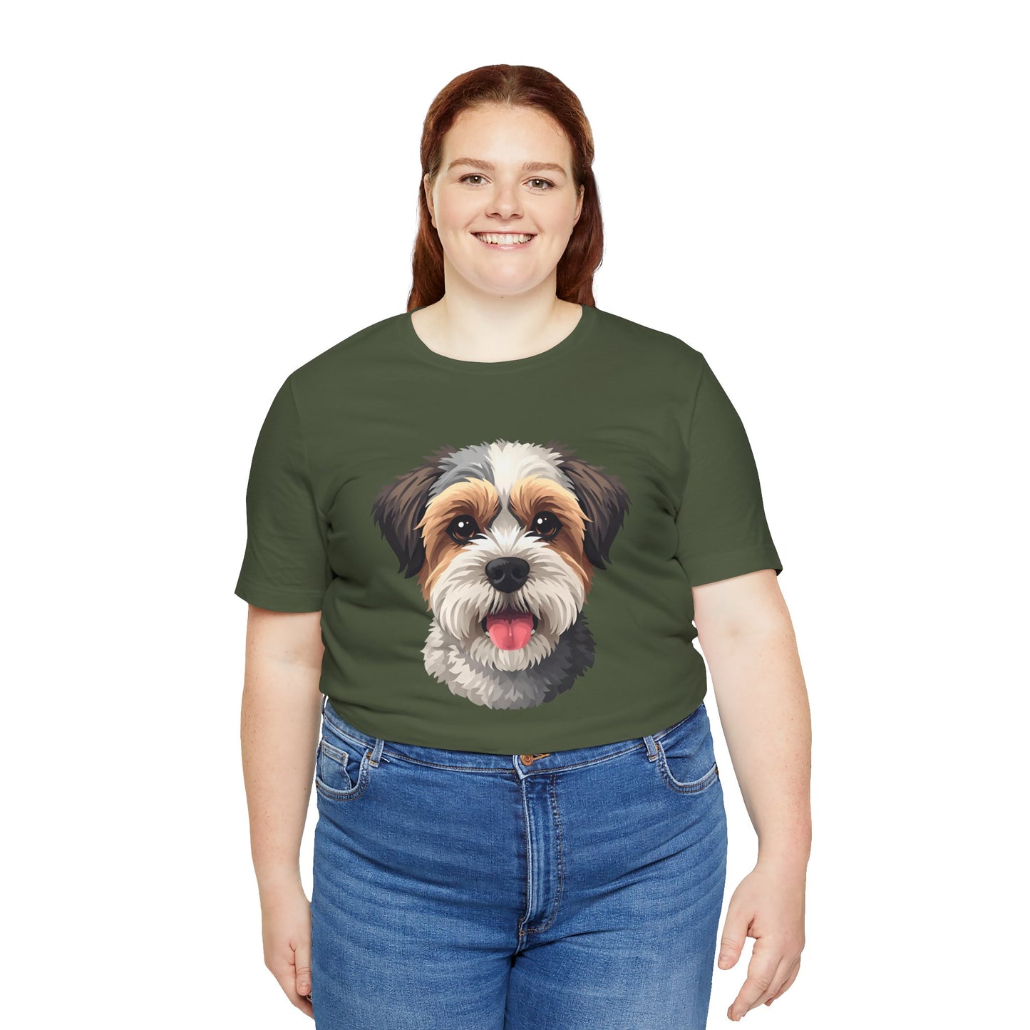 Unisex Dog Lover T-Shirt Featuring a 3D Design of Cute Fluffy Bichon Frise Mix | Gift for Dog Owners