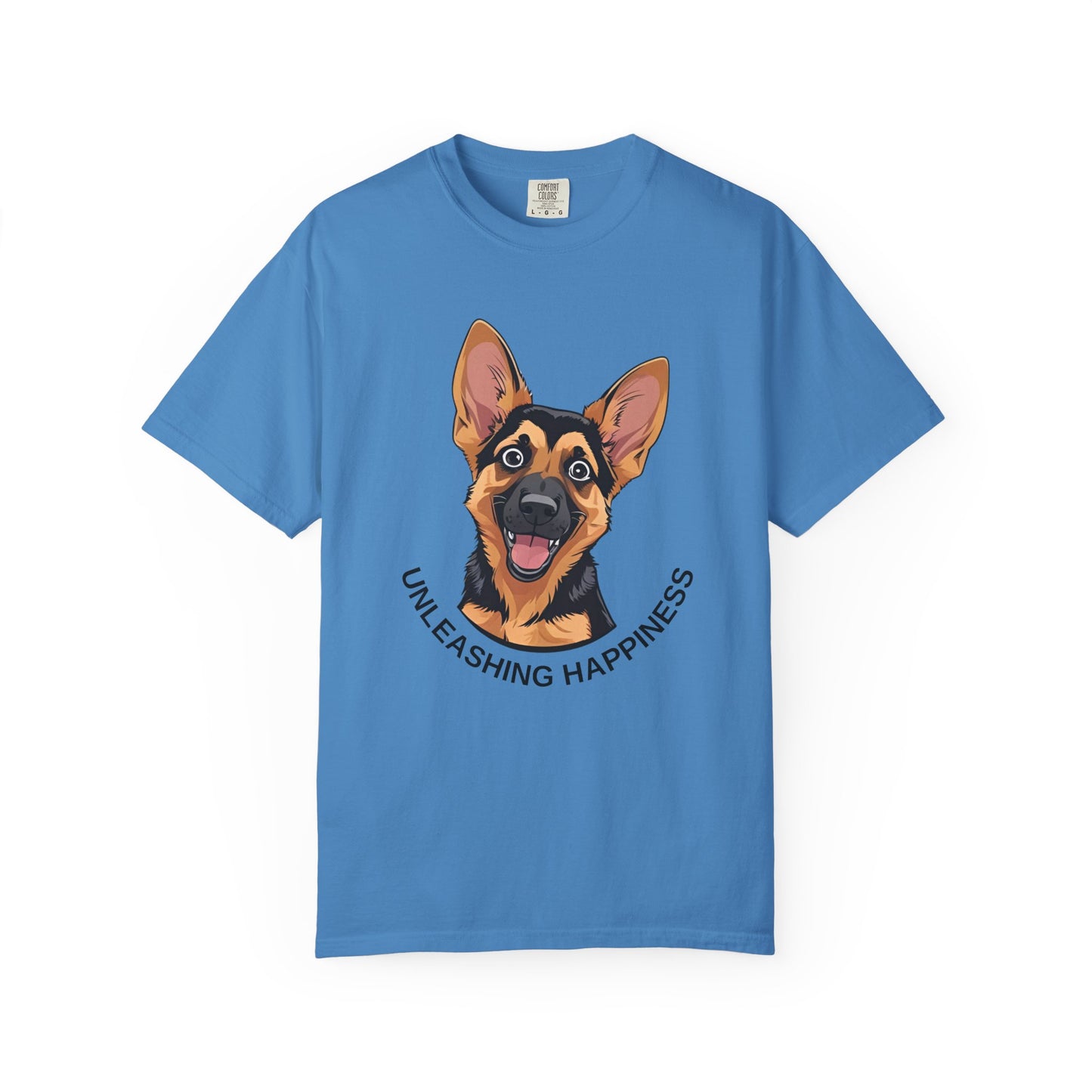 Happy Dog Graphic Tee, Unisex German Shepherd Puppy T-Shirt - Unleashing Happiness, Pet Lover Gift, Animal Lovers Apparel, Unique Dog Lover Shirt