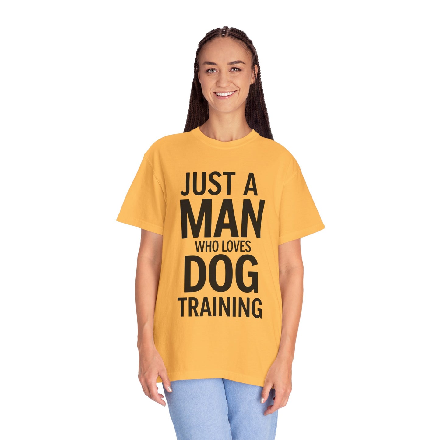Dog Training Enthusiast T-Shirt - Just a Man Who Loves Dog Training, Pet Lover Gift, Casual Comfort Wear, Dog Owner Apparel, Gift for Dog Lovers