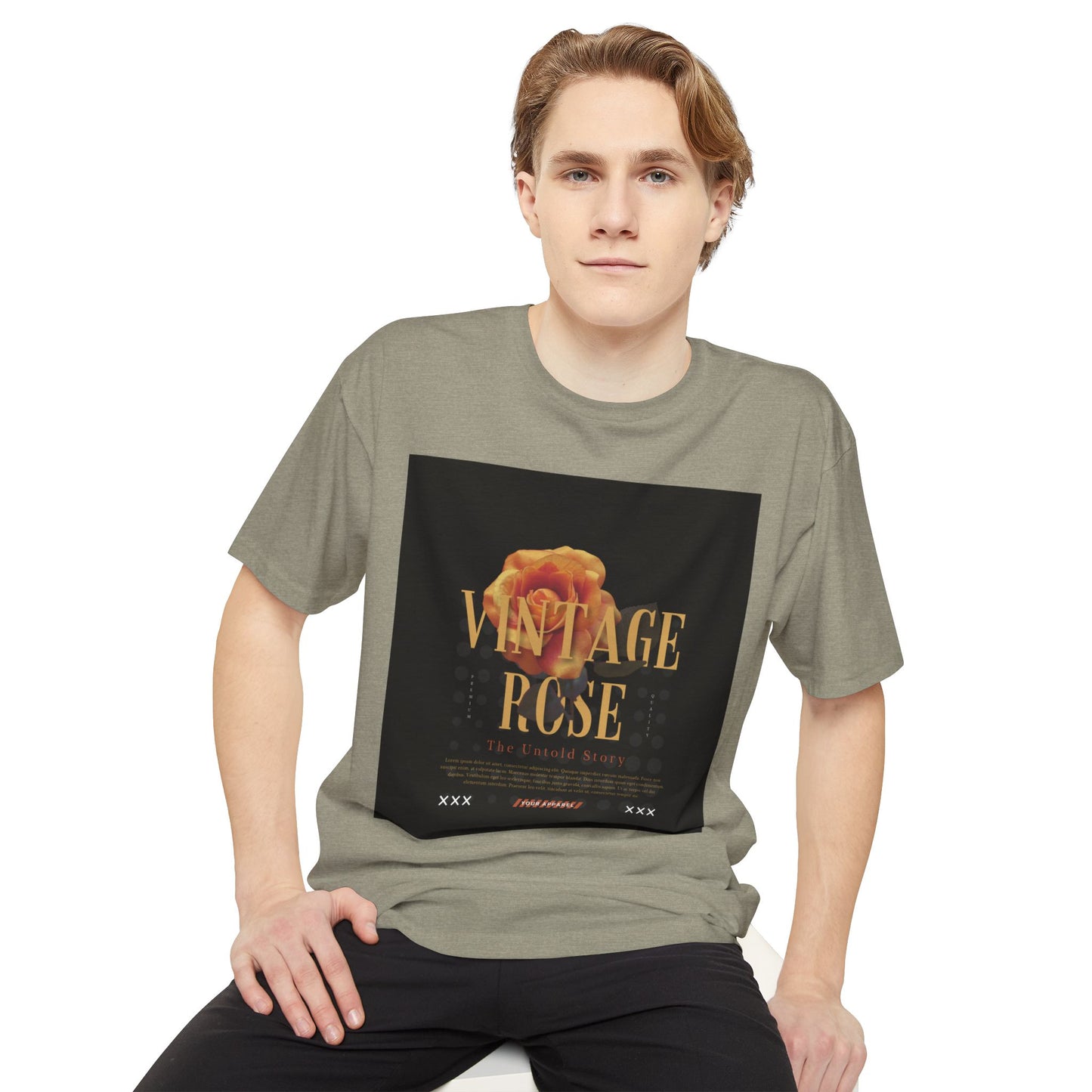Vintage Rose Urban Tee, Trendy Graphic Tee, Casual Streetwear Shirt, Unisex Fashion Top, Perfect Gift for Art Lovers