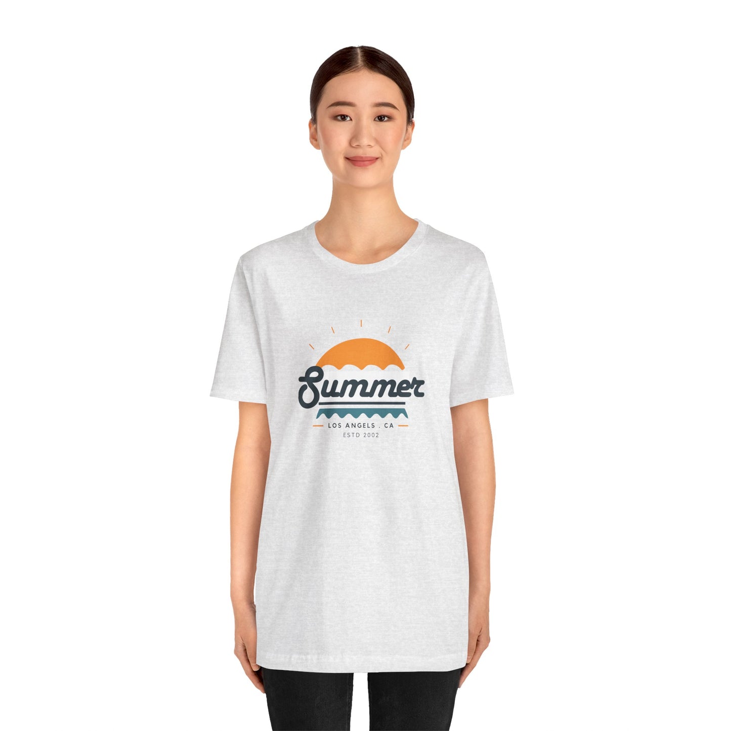 Summer Vibes Unisex Jersey Short Sleeve Tee, Beach Shirt, Casual Summer Wear, Gift for Friends, Coastal Adventure Top, LA Style Tee