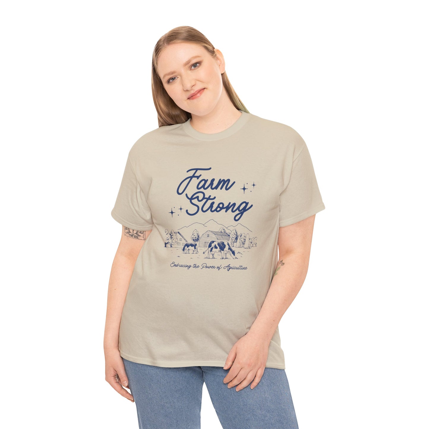 Farm Strong Unisex Cotton Tee - Embracing the Power of Agriculture, Motivational Shirt, Inspirational Tee