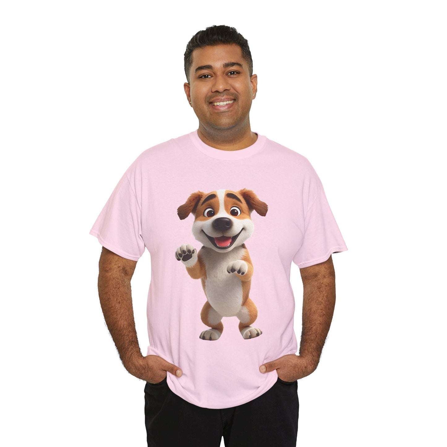 Cute Dog 3D Graphic Tee, Unisex Heavy Cotton T-Shirt, Dog Lover Gift, Fun Casual Wear