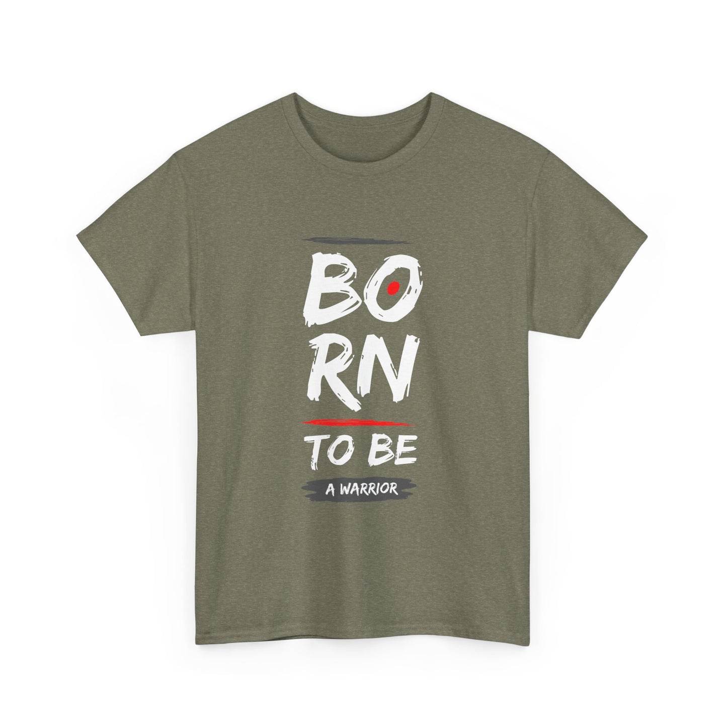 Born to Be a Warrior Unisex Heavy Cotton Tee, Inspirational Shirt for Veterans, Motivational Gift, Fitness Apparel, Casual Wear
