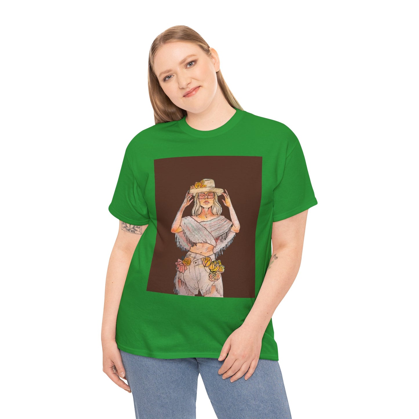 Bohemian Vibes Unisex Heavy Cotton Vintage Tee, Casual Wear, Summer Style Shirt, Gift for Her, Festival Outfit, Art-Inspired Apparel