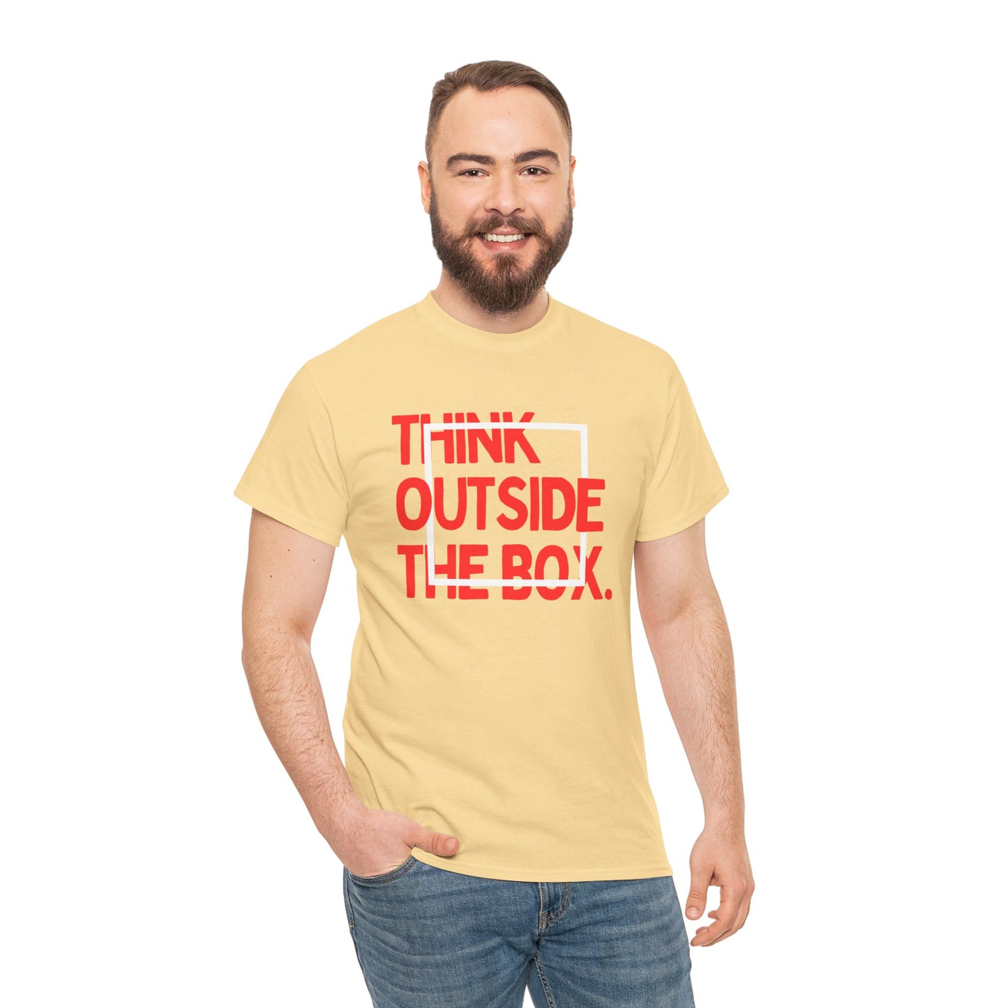 Creative Thinking Unisex Cotton Tee - Thin Out of Box, Inspirational Shirt, Motivational Gifts, Trendy Top for All Occasions, Perfect for Dreamers