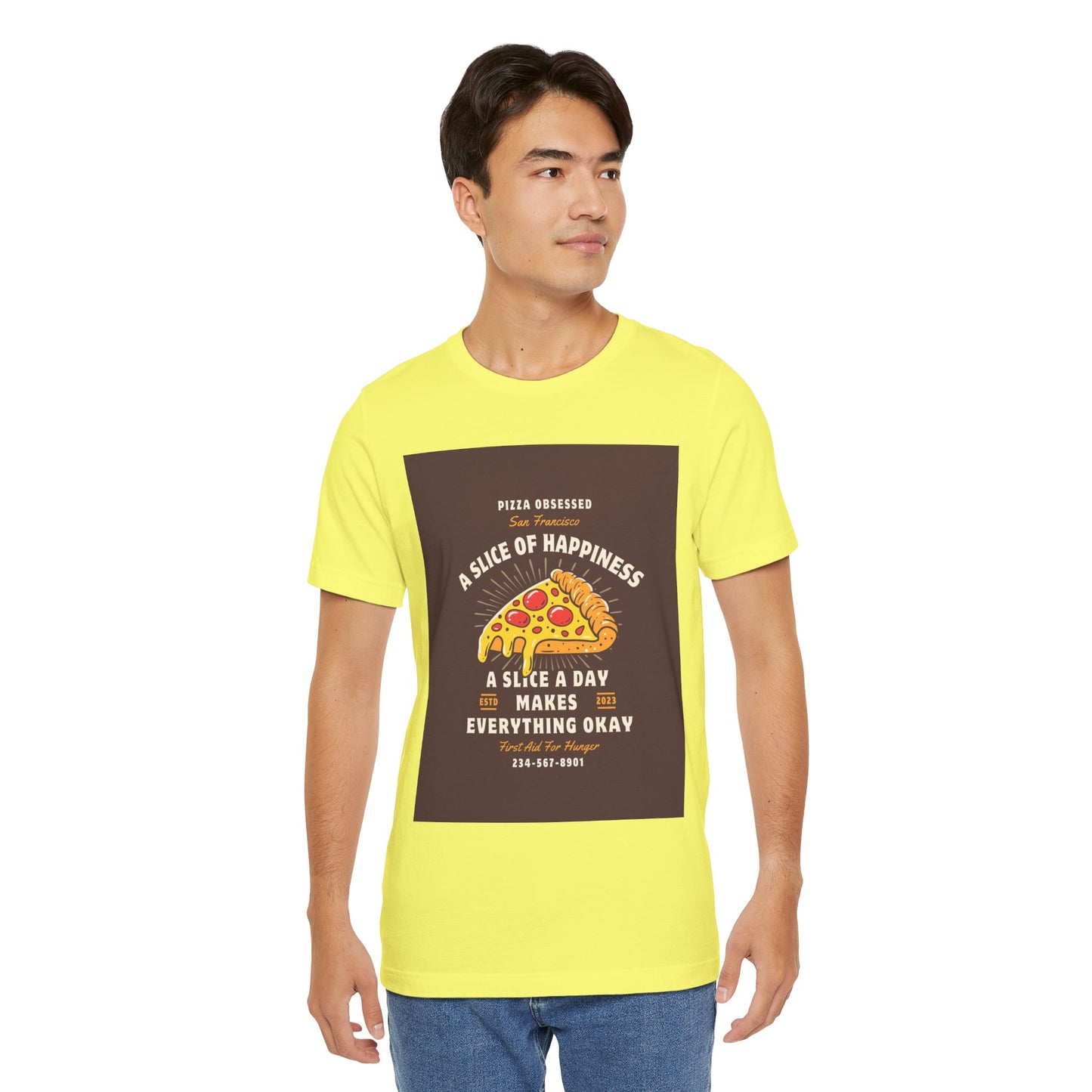 Pizza Lover's Happiness Tee, Fun Unisex T-Shirt, Casual Wear, Gift for Foodies, Pizza Party Attire, Comfortable Daily Shirt