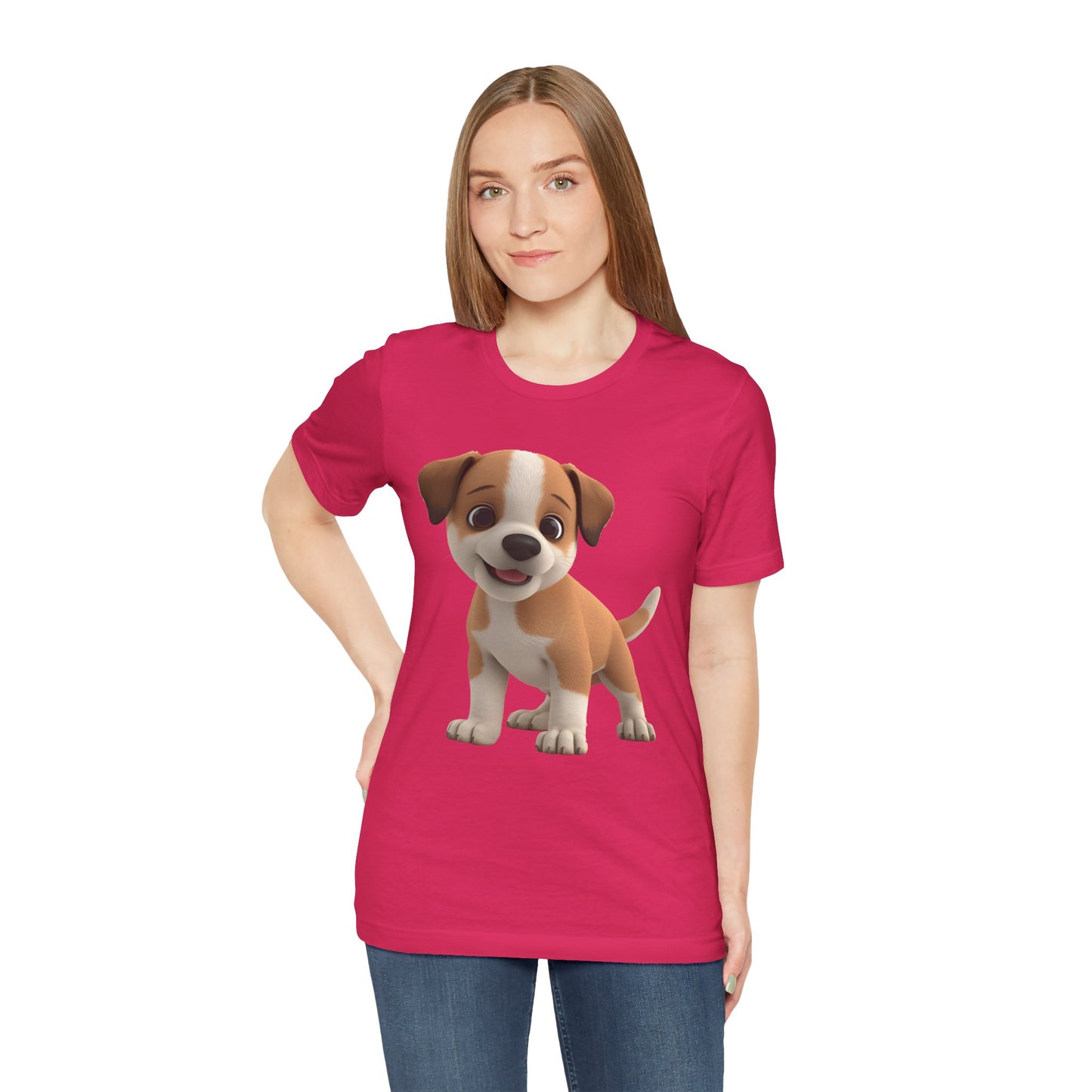 Cute Dog 3D Graphic Tee, Fun Animal Shirt, Dog Lover Gift, Playful Fashion Statement