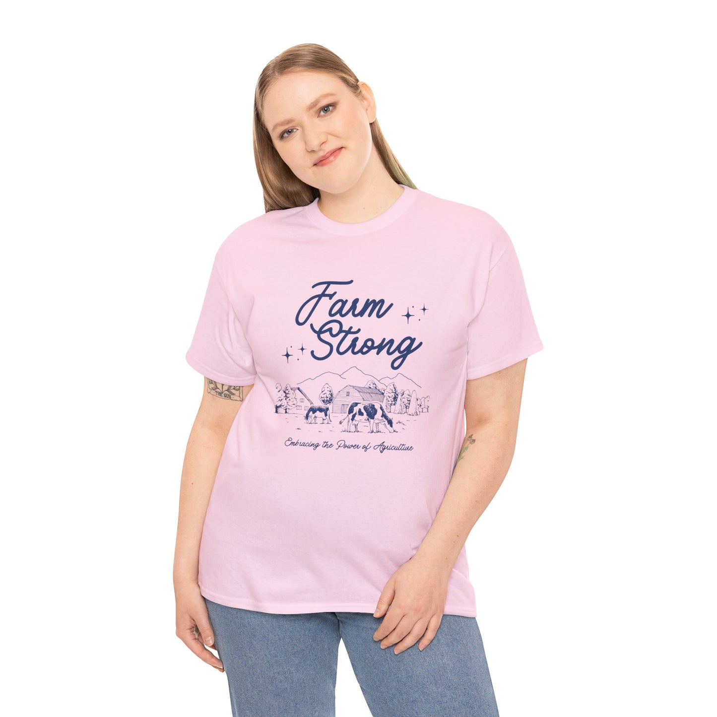 Farm Strong Unisex Cotton Tee - Embracing the Power of Agriculture, Motivational Shirt, Inspirational Tee
