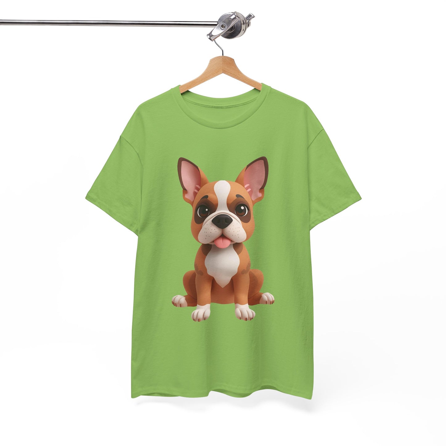 Cute 3D French Bulldog T-Shirt Unisex Heavy Cotton Tee, Dog Lover Gift
