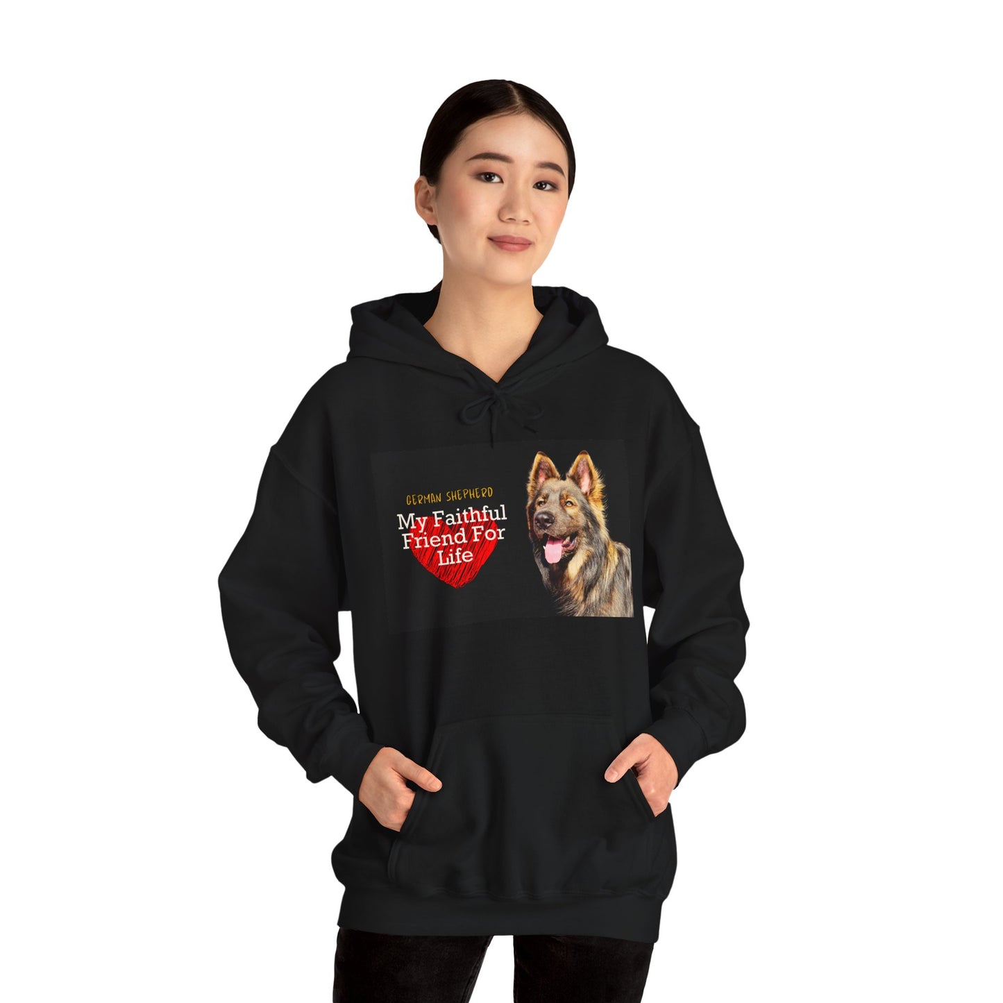 Unisex Dog Lover Hoodie With Old-fashioned German Shepherd and Quote My Faithful Friend For Life