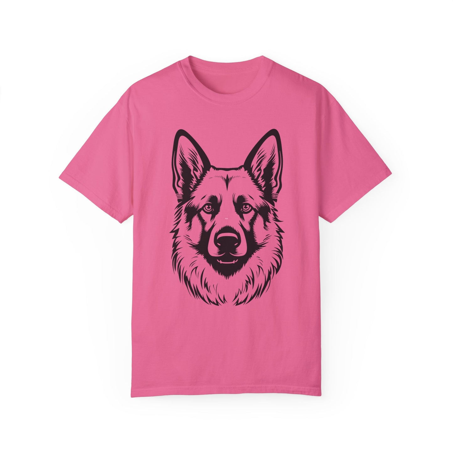 Unisex Dog Lover T-Shirt With a Close Up Graphic of Black and Transparent German Shepherd