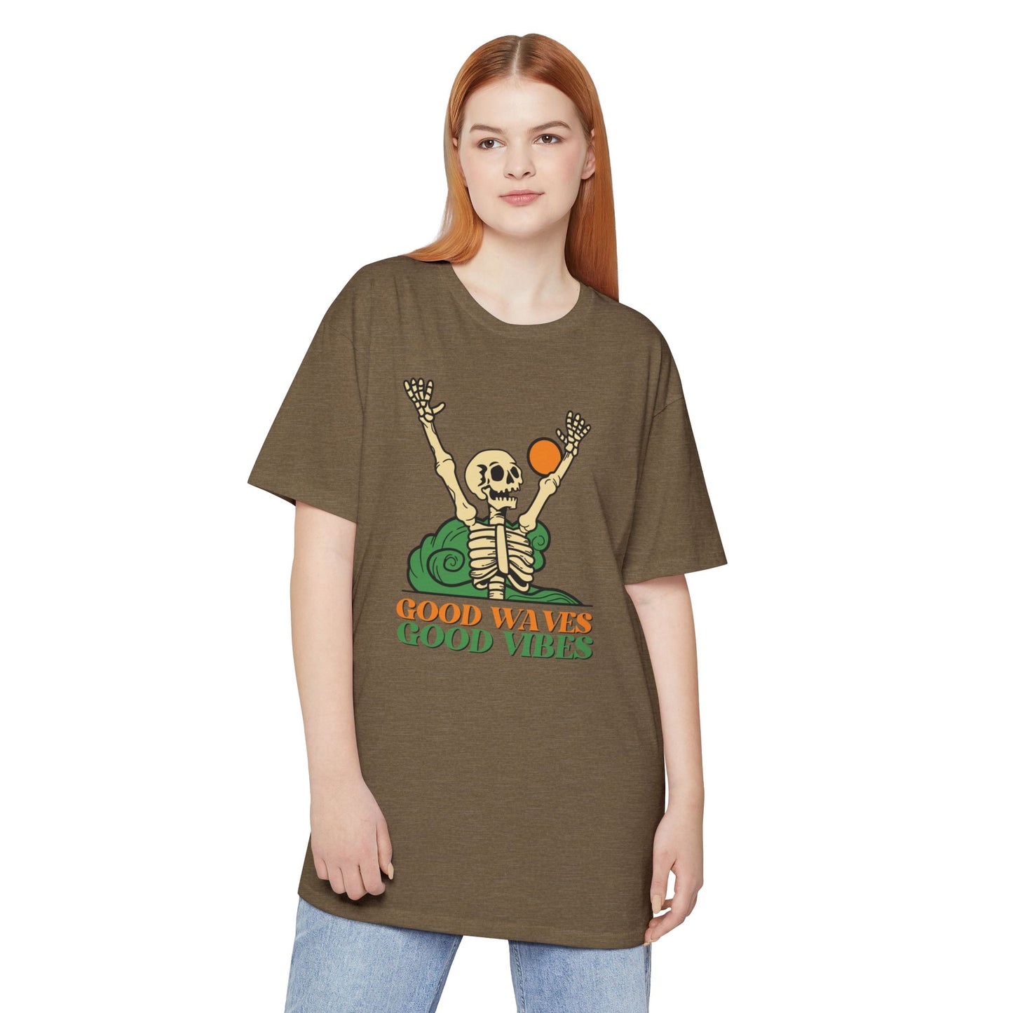 Good Waves Good Vibes Unisex Tee | Casual Summer Shirt, Urban Streetwear, Gift for Beach Lovers, Music Festivals, Adventure Spirit