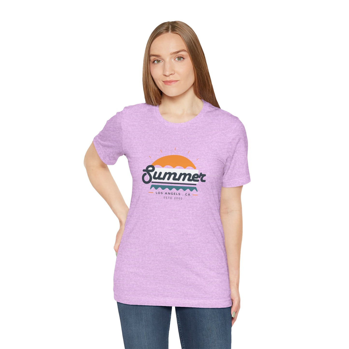 Summer Vibes Unisex Jersey Short Sleeve Tee, Beach Shirt, Casual Summer Wear, Gift for Friends, Coastal Adventure Top, LA Style Tee
