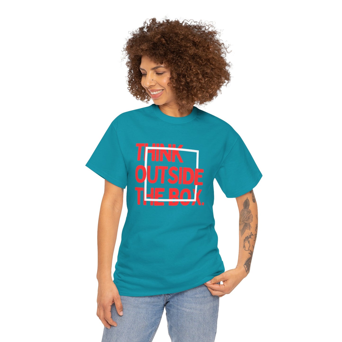 Creative Thinking Unisex Cotton Tee - Thin Out of Box, Inspirational Shirt, Motivational Gifts, Trendy Top for All Occasions, Perfect for Dreamers